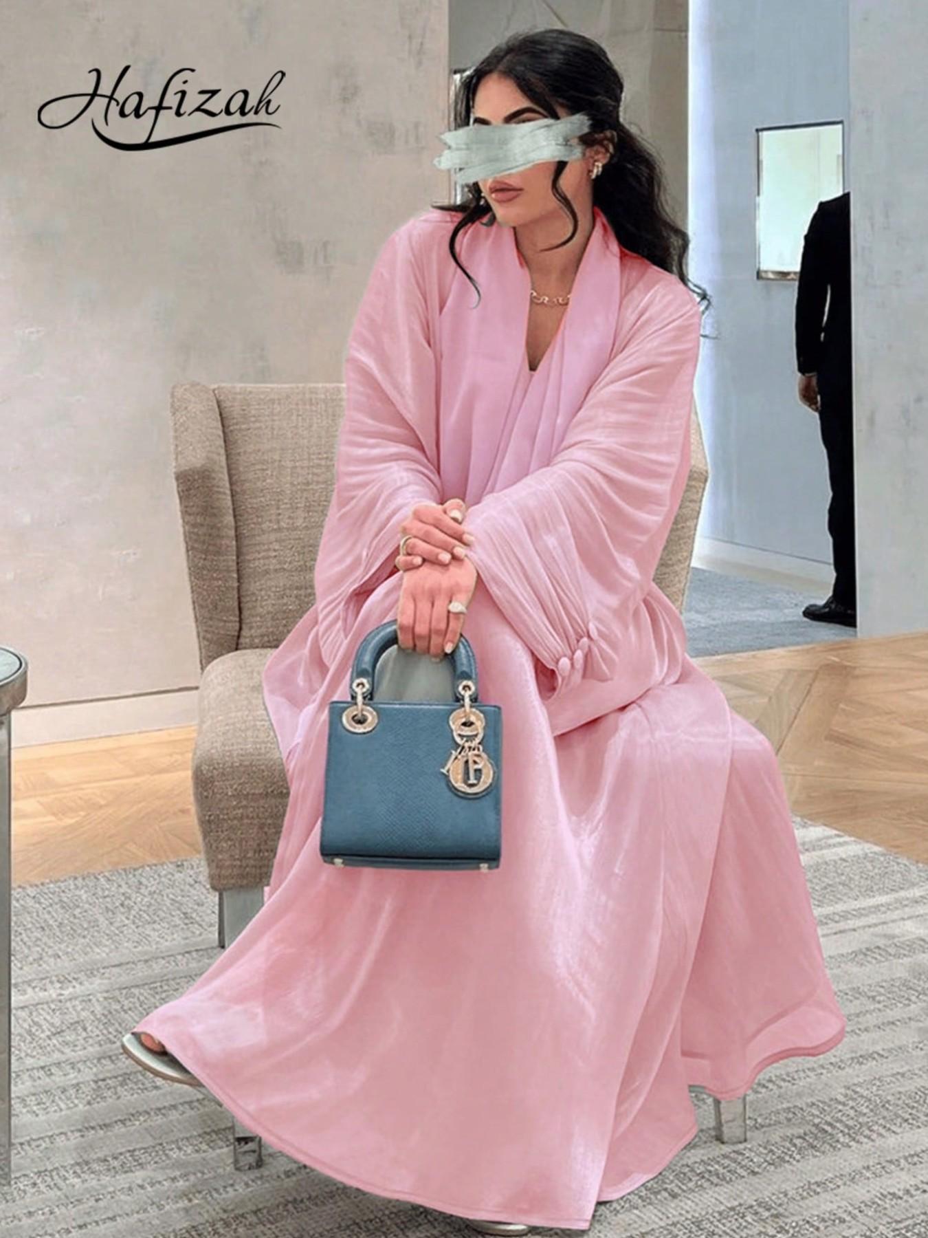 Clear Pearl Gloss Pleated Bubble Sleeve Long Cardigan, Soft Light Flowy Loose Fit, Versatile Outerwear for Commute and Dates, Clothes Women