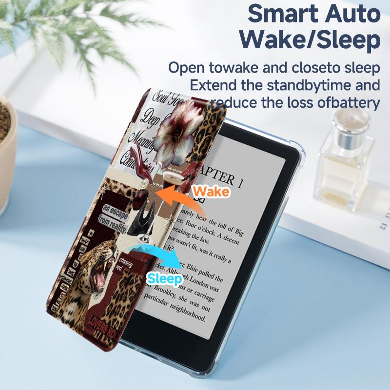 Suitable for Kindle e-book reader case, Kindle Accessories, Kindle Paperwhite 5 (2021), Kindle Colorsoft Signature Edition 7inch, Kindle 11th Generation (2022/2024) Cover, with sleep/wake function, reinforced corners, full protection, durable shell