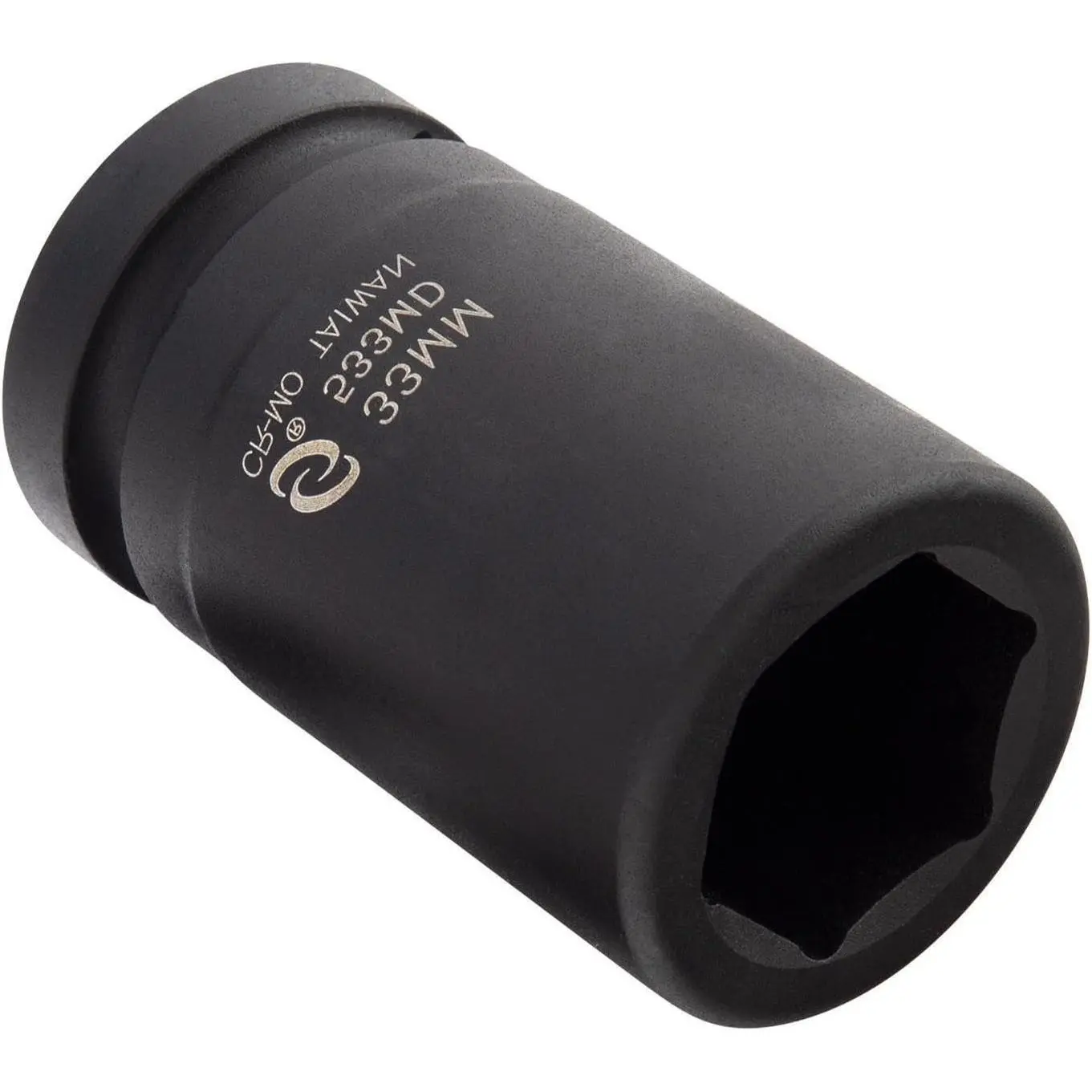 533MD 1 Inch Drive 33mm Deep Impact Socket, Cr-Mo Steel, Radius Corner Design, Chamfered Opening, Dual Size Markings