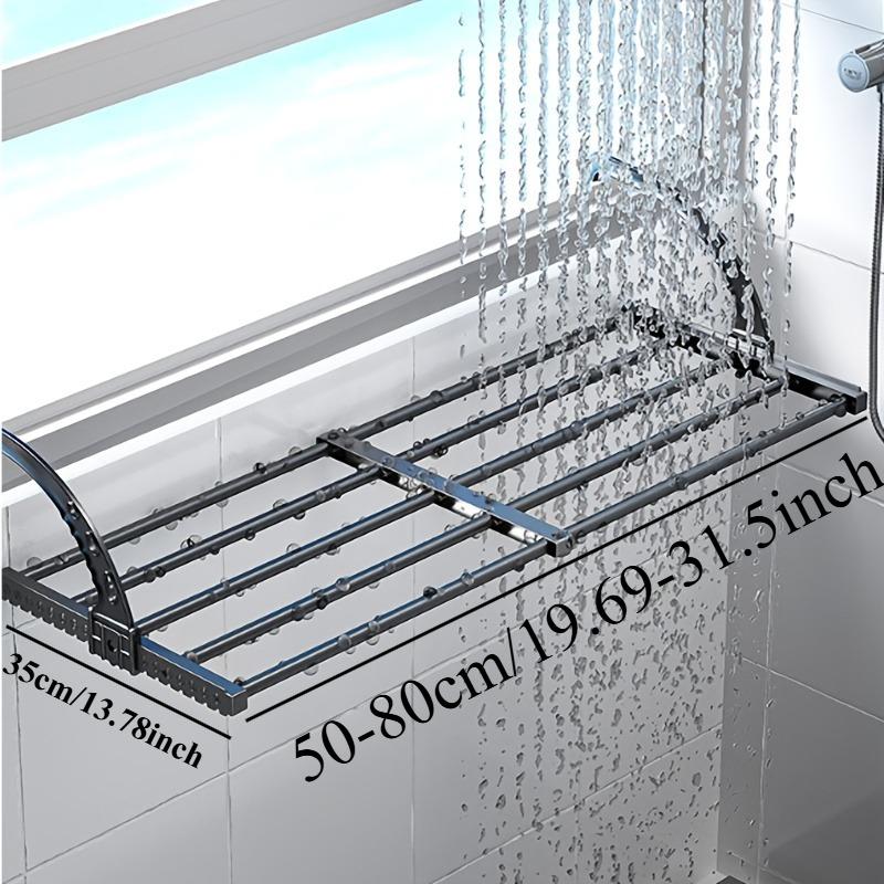 1pcs Adjustable Outdoor Clothes Drying Rack, Space Saving Balcony Garden Hook, Drying Rack, Hanging Hanging Rack, Large Size Drying Rack Retractable, Foldable Drying Rack for Railing, Door & Windows, Balcony, Indoor, Outdoor Adjustable, Plastic Material