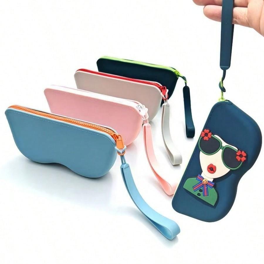 Silicone Anti-Drop Sunglasses Case, Portable Eyewear Storage Bag, Sun Glasses Organizer, Silicone Lens Protector, Travel-Friendly Design