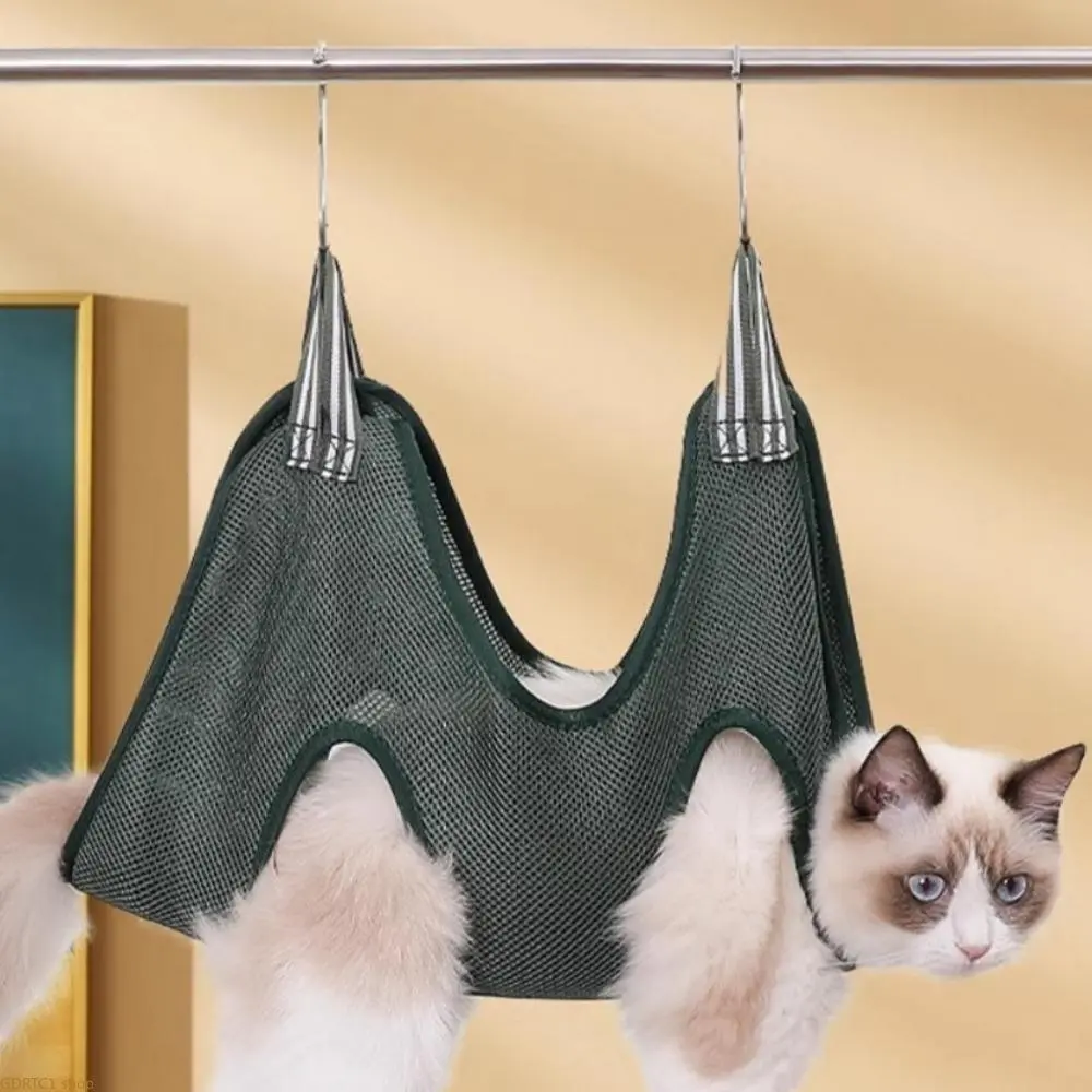 Breathable Mesh Pet Grooming Hammock - Calming Effect Restraint Sack with Reserved Holes for Nail Clipping, Bathing, Suitable for Cats & Small Dogs (Hammock Shape Design),backpacks for school,cute backpacks for school,bookbag,school backpack
