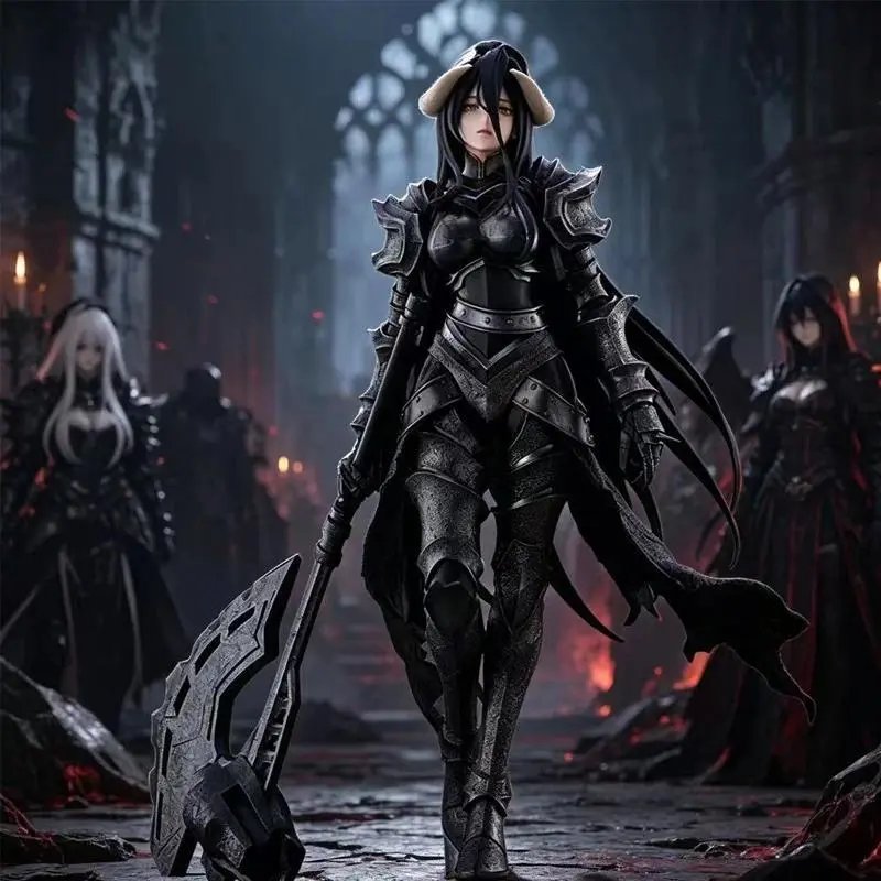 2026 New hot item 24cm OVERLORD King of the Undead Albedo Armor Design Model Figure Collection Series Doll Toys Fans Birthday Gifts
