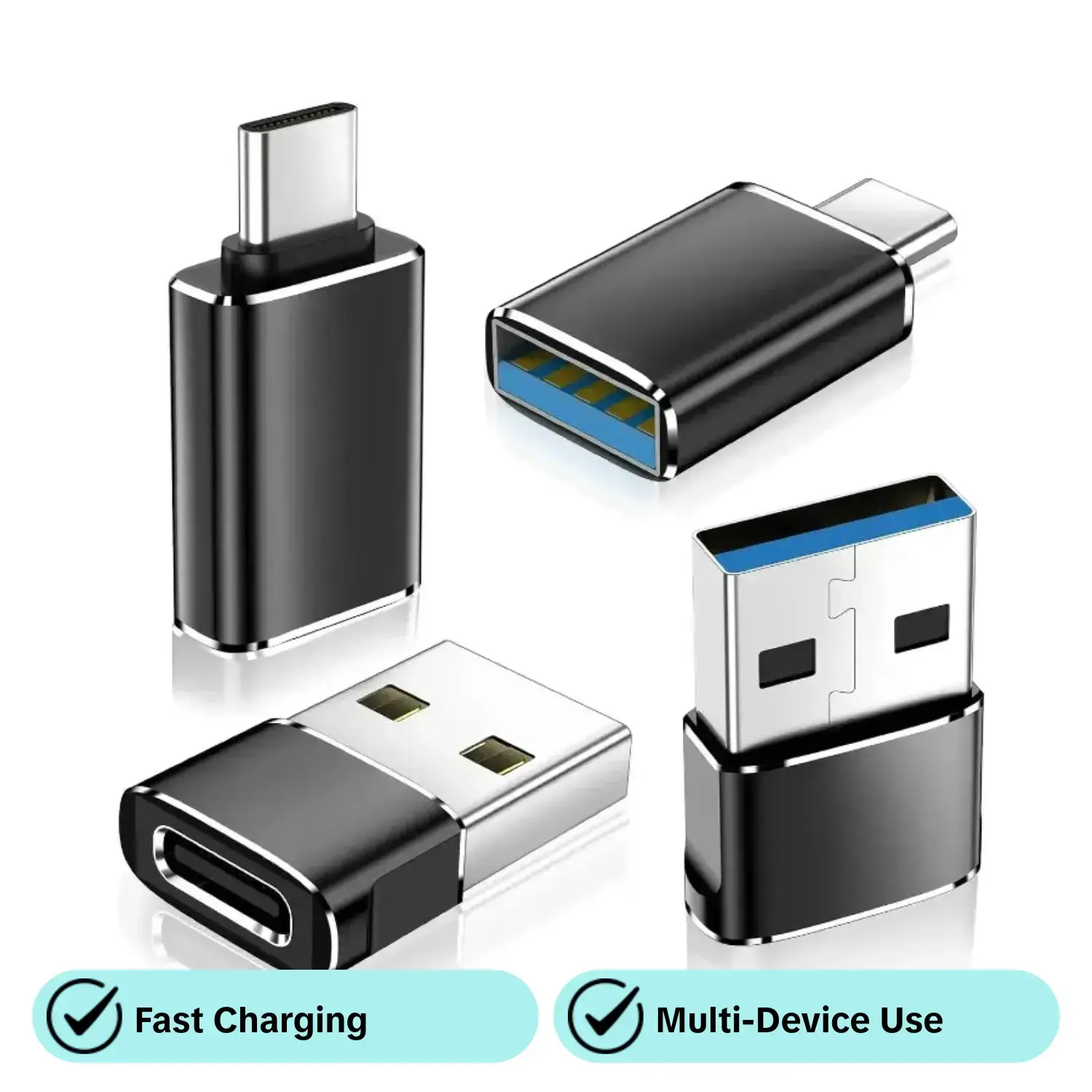 Portable Type-C to USB Adapter, Multifunctional USB-C to USB 3.0 OTG Converter, Smart Devices Adapter for Laptop, Tablet & Smartphone