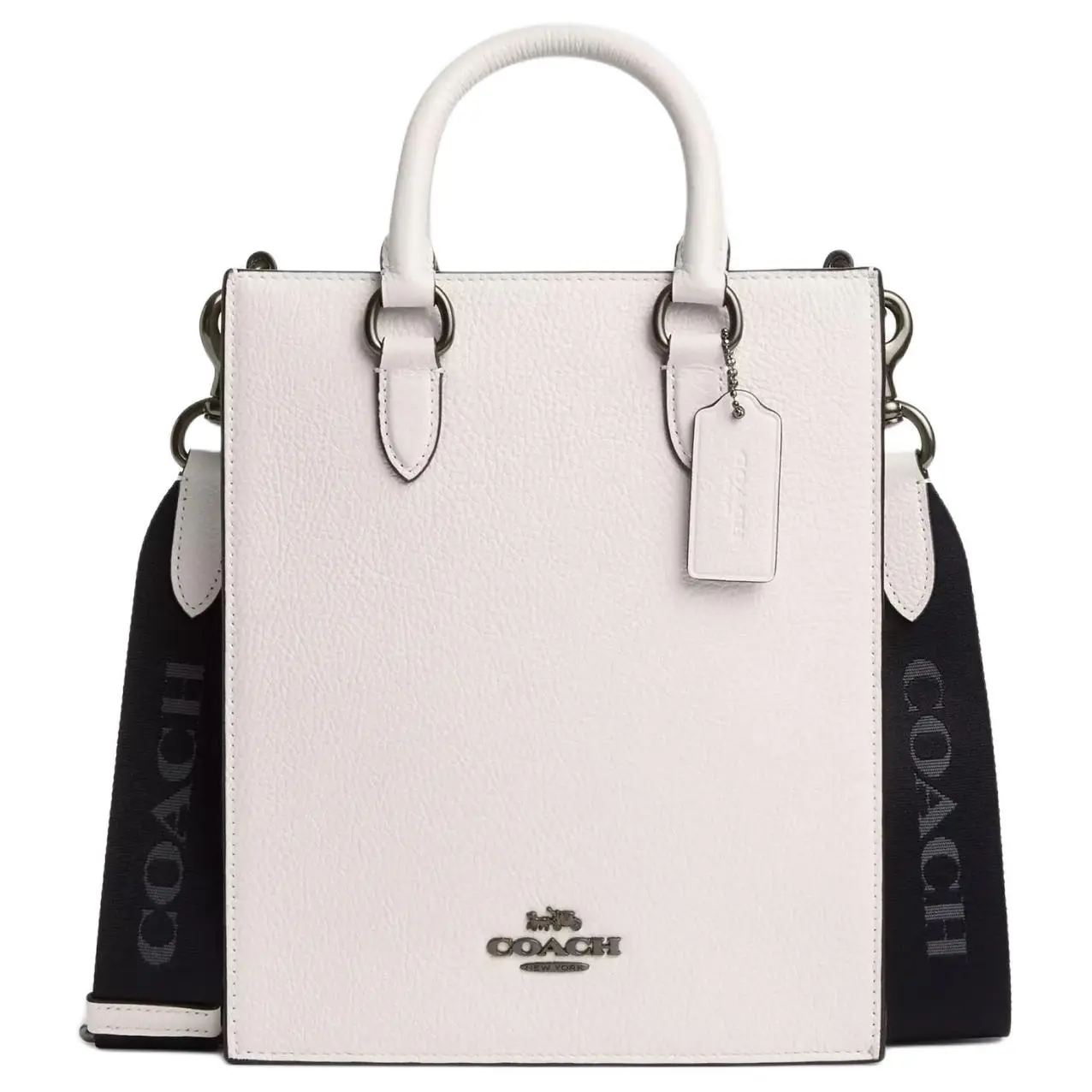 COACH Dylan 20 Crossbody Bag for Men – Pebbled Leather, Removable Strap, Zip Closure, Bronze and Chalk Color