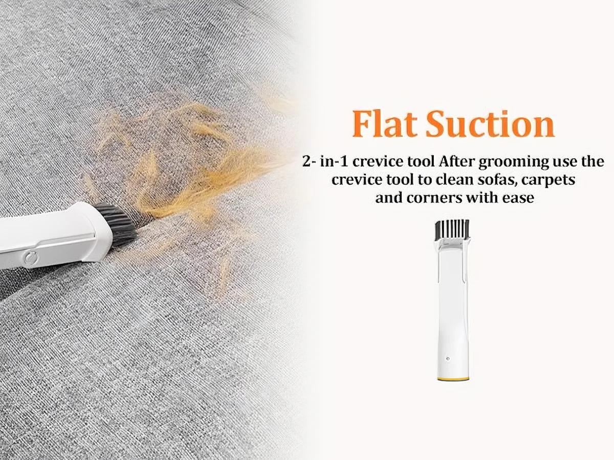 PUPPYOO 5-in-1 Pet Grooming Kit with 13000Pa Vacuum for Dogs & Cats, 1.5L Dust Cup, 4m Cord, Whisper-Quiet Operation, Adjustable Guard Combs, Hair Remover Roller