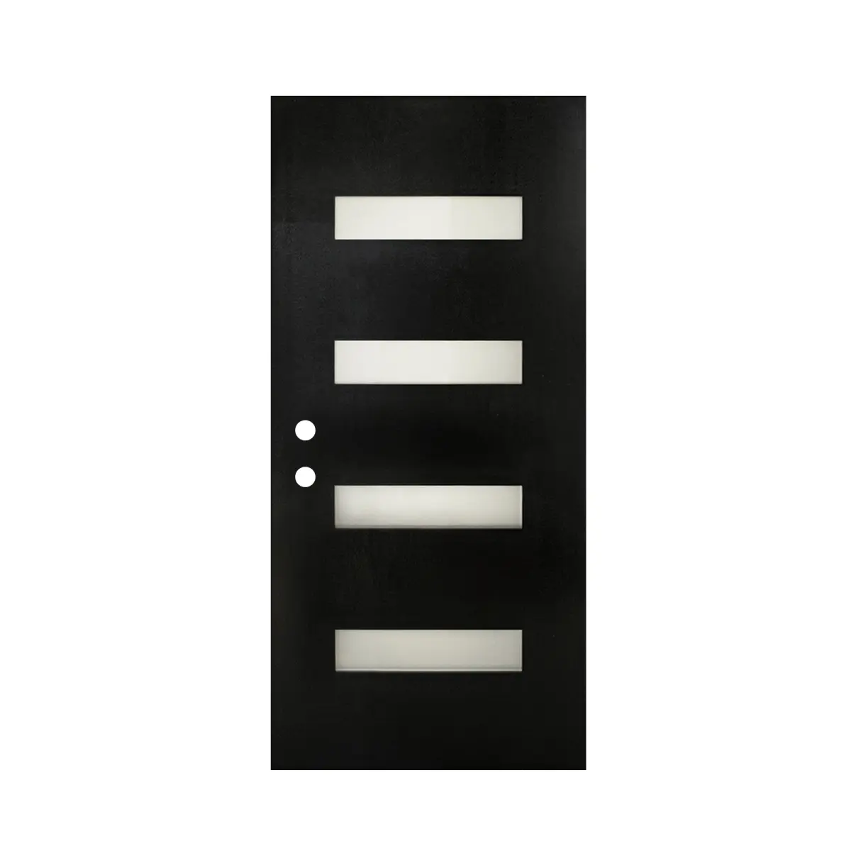 Aobtkel36 x 80 Fiberglass Entry Door Slab Only, Frosted Glass, Black Finishe Knock-Down Fiberglass Door Slab- Contemporary Style for Home's Front Entrance, Right Hand Inswing