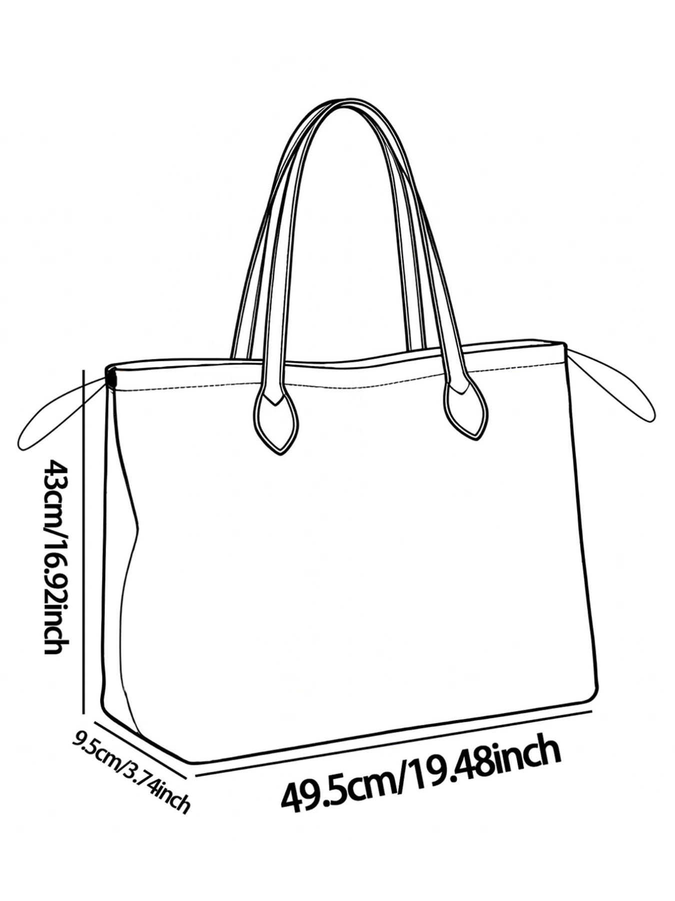 Leopard Print 2D Star Pattern Drawstring Tote Bag, Large Capacity Durable Shopping Bag for Work, Shopping and Picnics