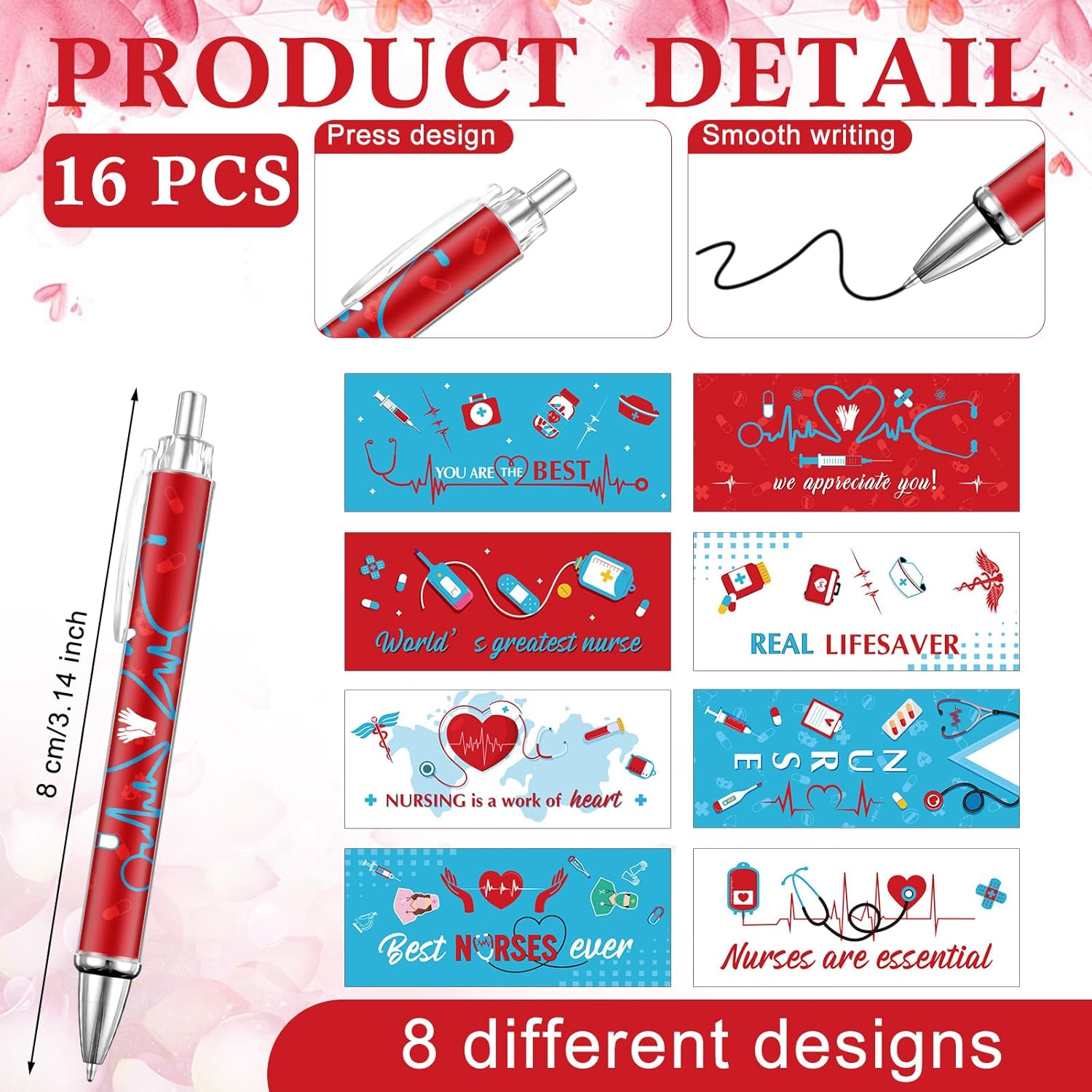 32 count Nurse Appreciation Gifts Set Spiral Notebooks and Ballpoint Pens Bulk Inspirational Pocket Journals  Themed Mini Notepads Nurse Day of the Week Party Supplies Favors