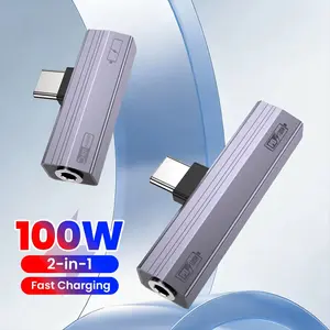 USB Type C to 3.5mm Jack Earphone Adapter, 2-In-1 Audio Converter for iPhone 15/16/17, 10w/100w Charging, Compatible with USB-C Devices