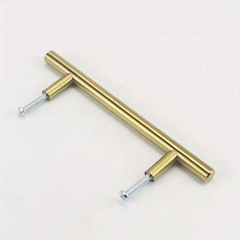 9/18pcs Gold Cabinet Handles, Wardrobe, Drawer, Kitchen Cabinet Handles, Stainless Steel Brushed Plated Handles, Powder Coated, Includes Installation Screws, Eas