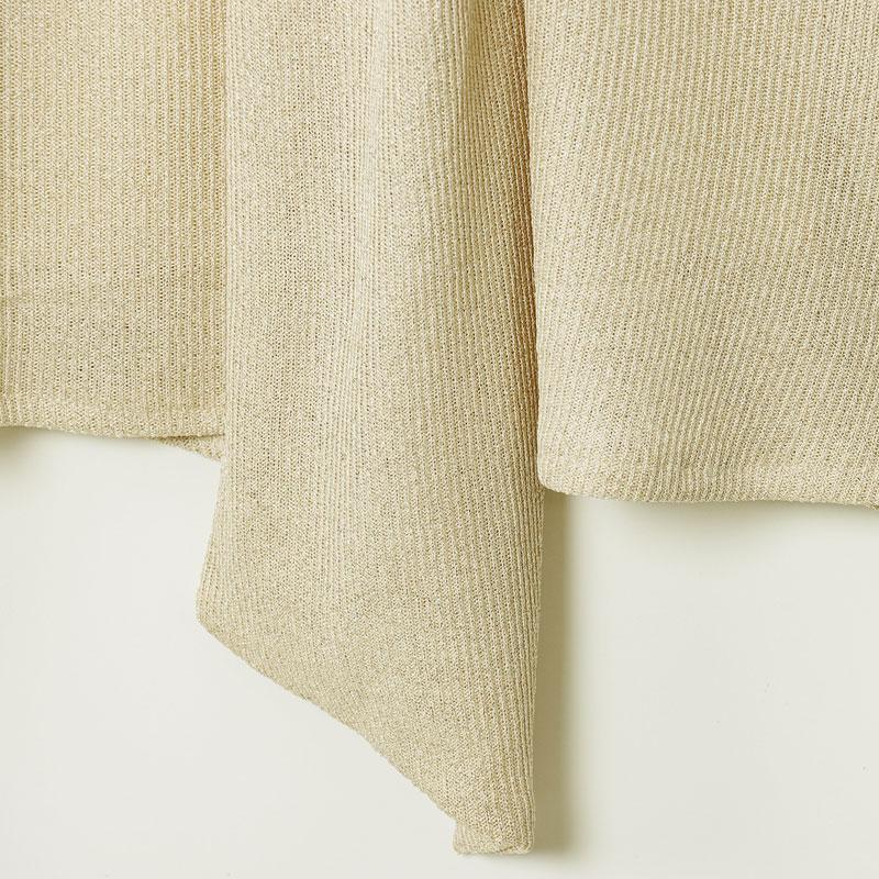 Beige Top With Scarf Detail Unique Draped Scarf - Neck Sleeveless Blouse Layered Women's Piece Metallic Thread Tank Top Resort Vests Elegant Spaghetti Strap