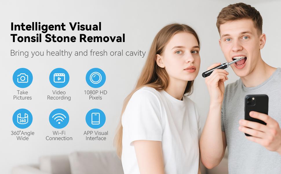 2026 Upgraded Electronic Tonsil Stone Remover Tonsil WiFi-Connected for iOS Android Camera-Assisted 5 in 1 Tonsil Stone Remover Kit for At-Home Use with 1080P HD Visualization & 6 Adjustable LEDs - Ear Irrigation System summerwins 2026 Upgraded Electronic Tonsil Stone Remover Tonsil WiFi-Connected for iOS Android Camera-Assisted 5 in 1 Tonsil Stone Remover Kit for At-Home Use with 1080P HD Visualization & 6 Adjustable LEDs - Ear Irrigation System summerwins