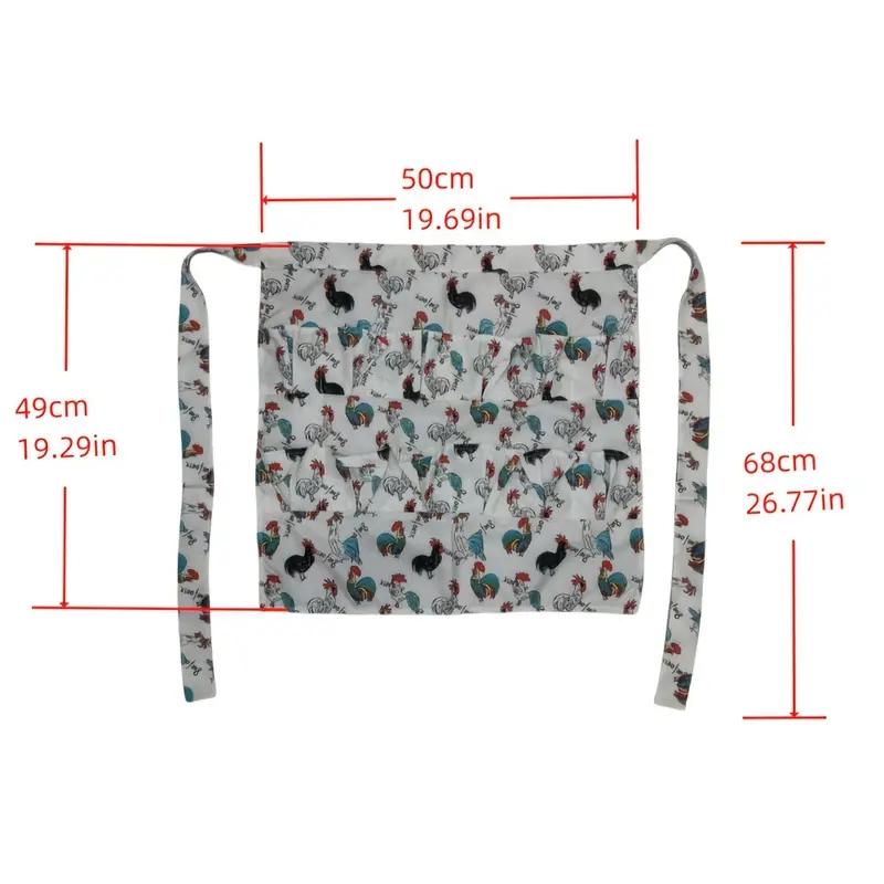 Lightweight 100% Polyester Egg Apron with Multiple Pockets, Farm Skirt for Picking Eggs, Durable Easy-Clean Design, Thanksgiving Kitchen & Outdoor, Home Cleaning