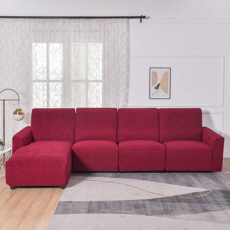 L-Shaped Leaf Pattern Sofa Cover Set, Includes Backrest Seat Armrests, Soft Comfortable Universal Fit, Stylish Bedroom Decor, Sofa Couch Covers