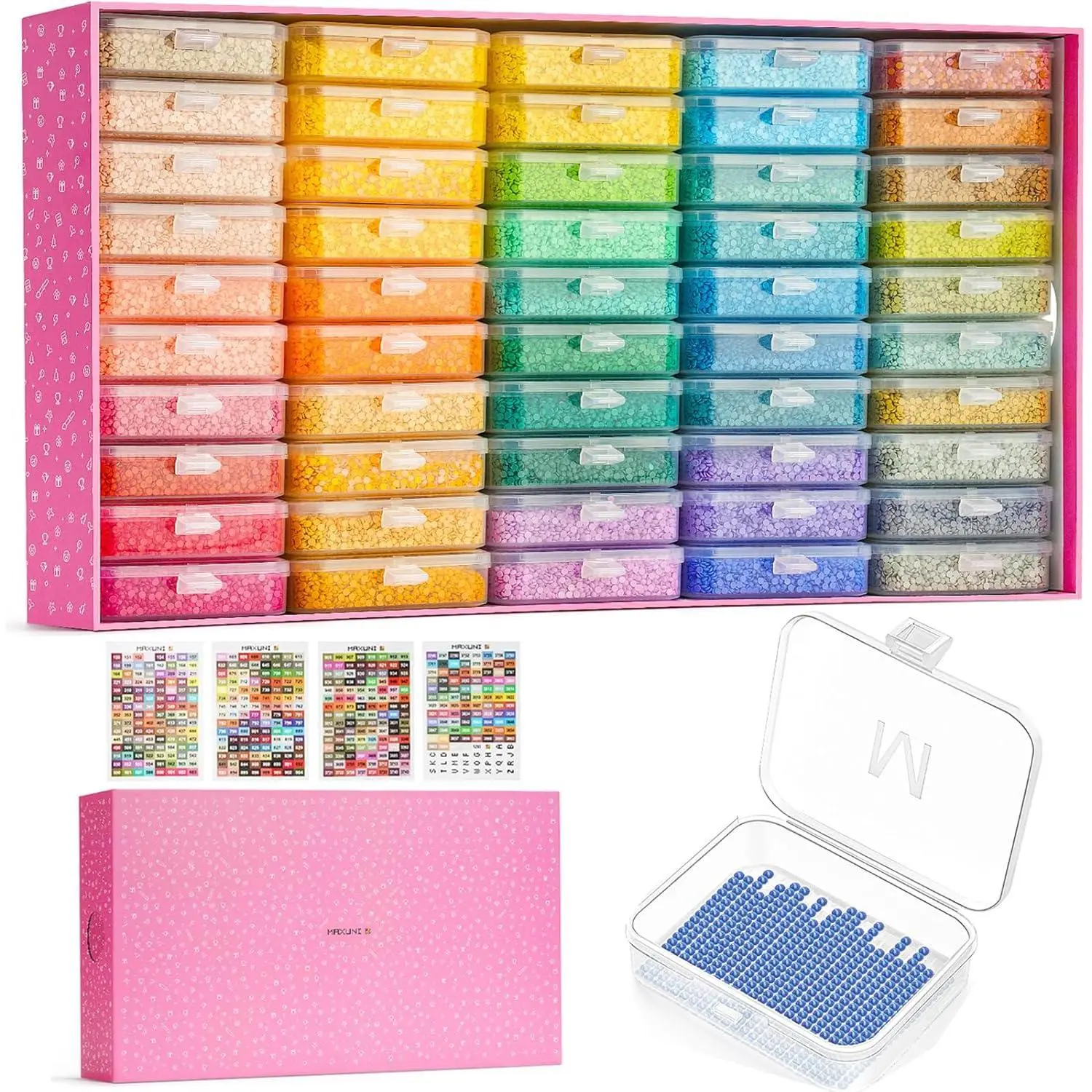 50pcs Diamond Painting Trays with Lids - Thickened Diamond Art Storage Containers, Stackable Diamond Art Trays, Painting Organizer Accessories for 5D Art Beads Storage & Line-Up,dorm room inspo,college dorm essentials,dorm haul