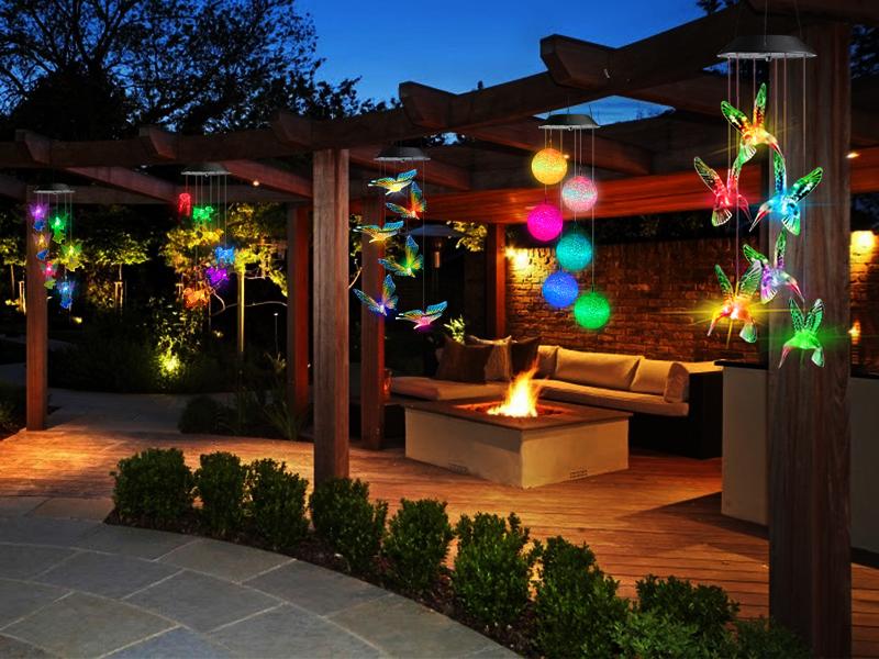 Garden & Indoor Hanging Decorative Lights — Solar Color-Changing Hummingbird Wind Chimes: A Gift for Women, Moms, and Grandmothers. Waterproof and Durable. Perfect for Summer Garden Parties, Porches, Patios, and Windows