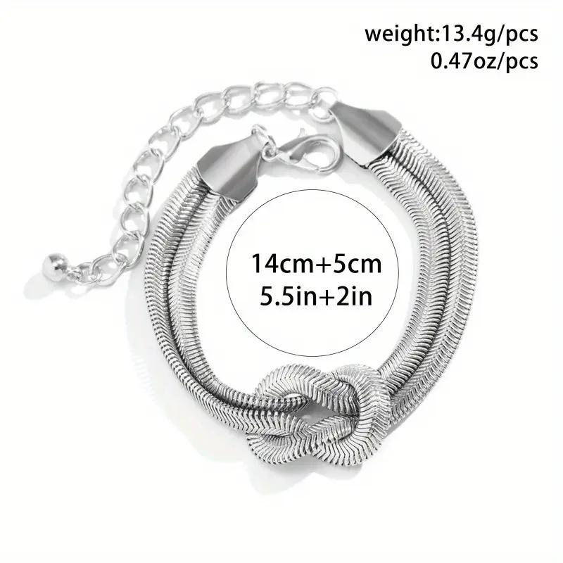 Exquisite snake chain woven bracelet, belt snake chain woven chain fashionable double-layer 925 silver non fading bracelet, anti allergic, Christmas gift, Valentine's Day gift