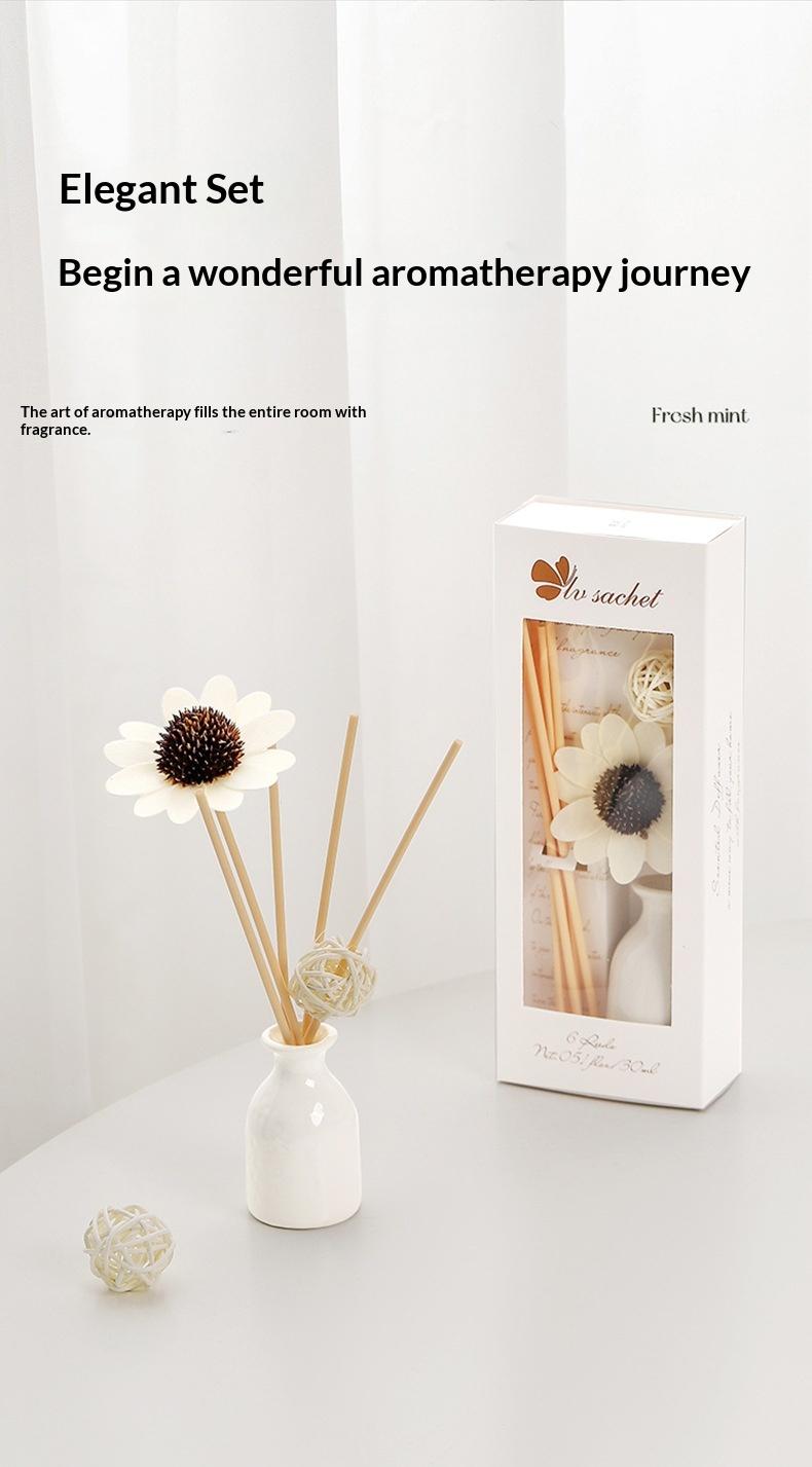 Lavender Flameless Diffuser Set with Rattan Sticks, Ceramic, and Essential Oil Fragrance
