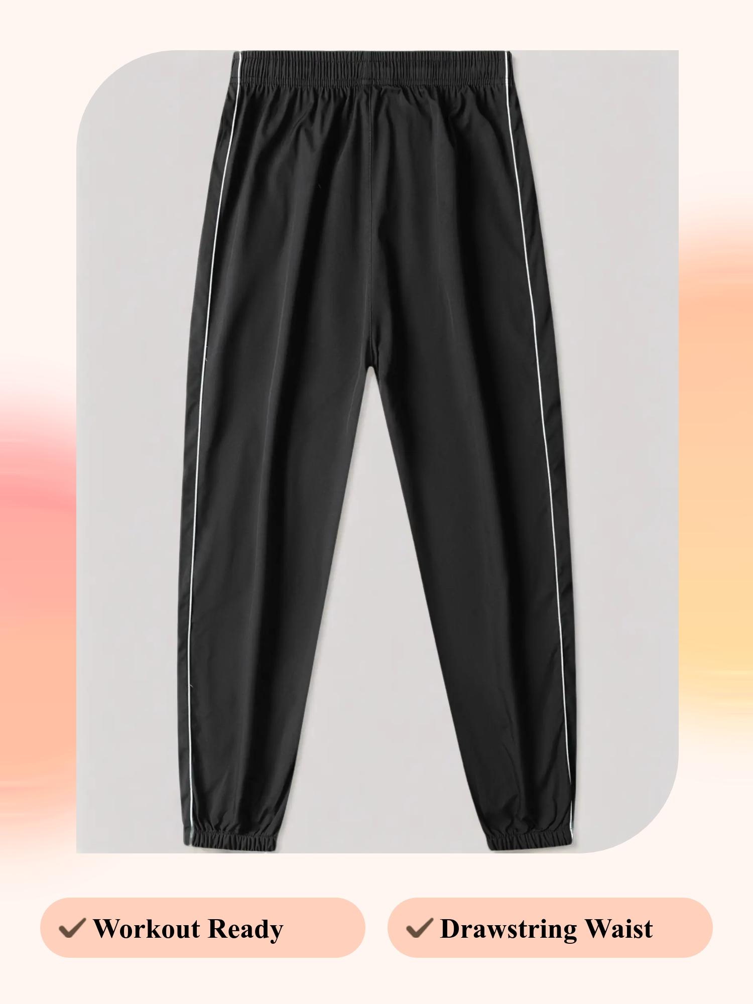 Men's Stylish Casual Drawstring Waist and Elastic Cuffs Jogger with Side Stripes, Perfect for Workout and Daily Wear, Runner Pants