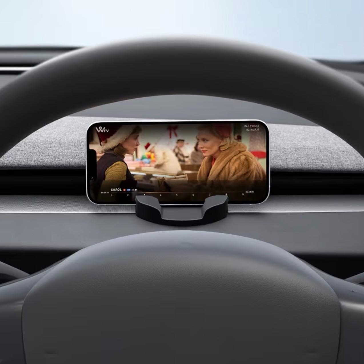 Tesla Model 3 Phone Holder Silicone Stand Compatible with Tesla Model 3 Highland & New Model Y Juniper Enhanced Version