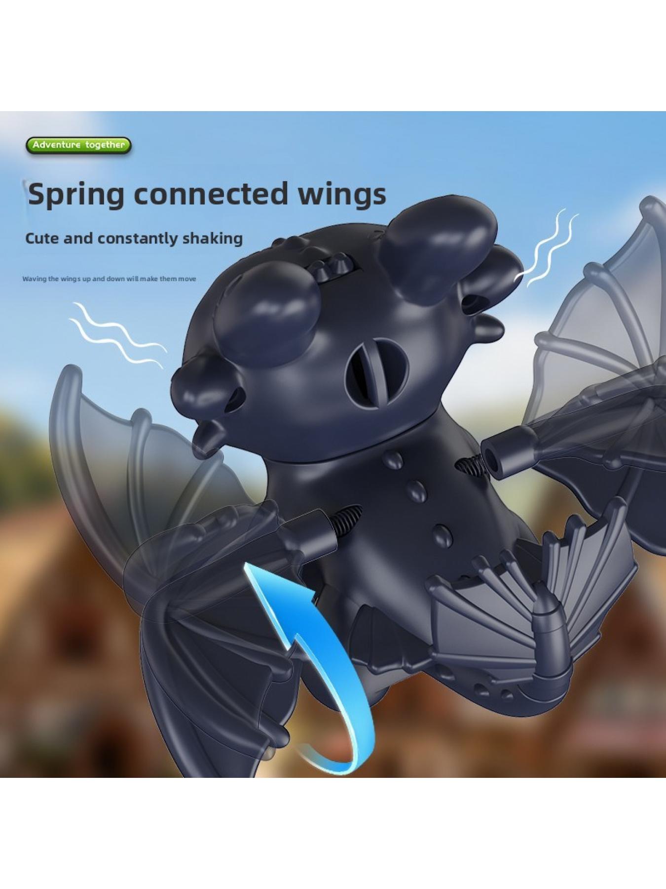 Luminous Dragon Trainer Toothless Keychain, Cute Movable Light-Up Pendant, Unique Gift for Birthday, All-Season Cartoon Style Accessory