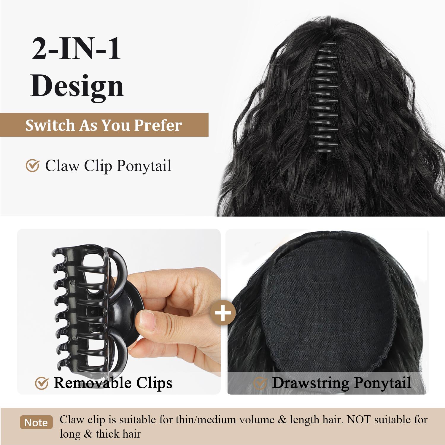 [New] Braids Ponytail Extension Claw with Braids 30" CurlyPony Tail Clip in Hair Extensions Fluffy Natural LookingSynthetic Hairpiece for women Daily Party Use