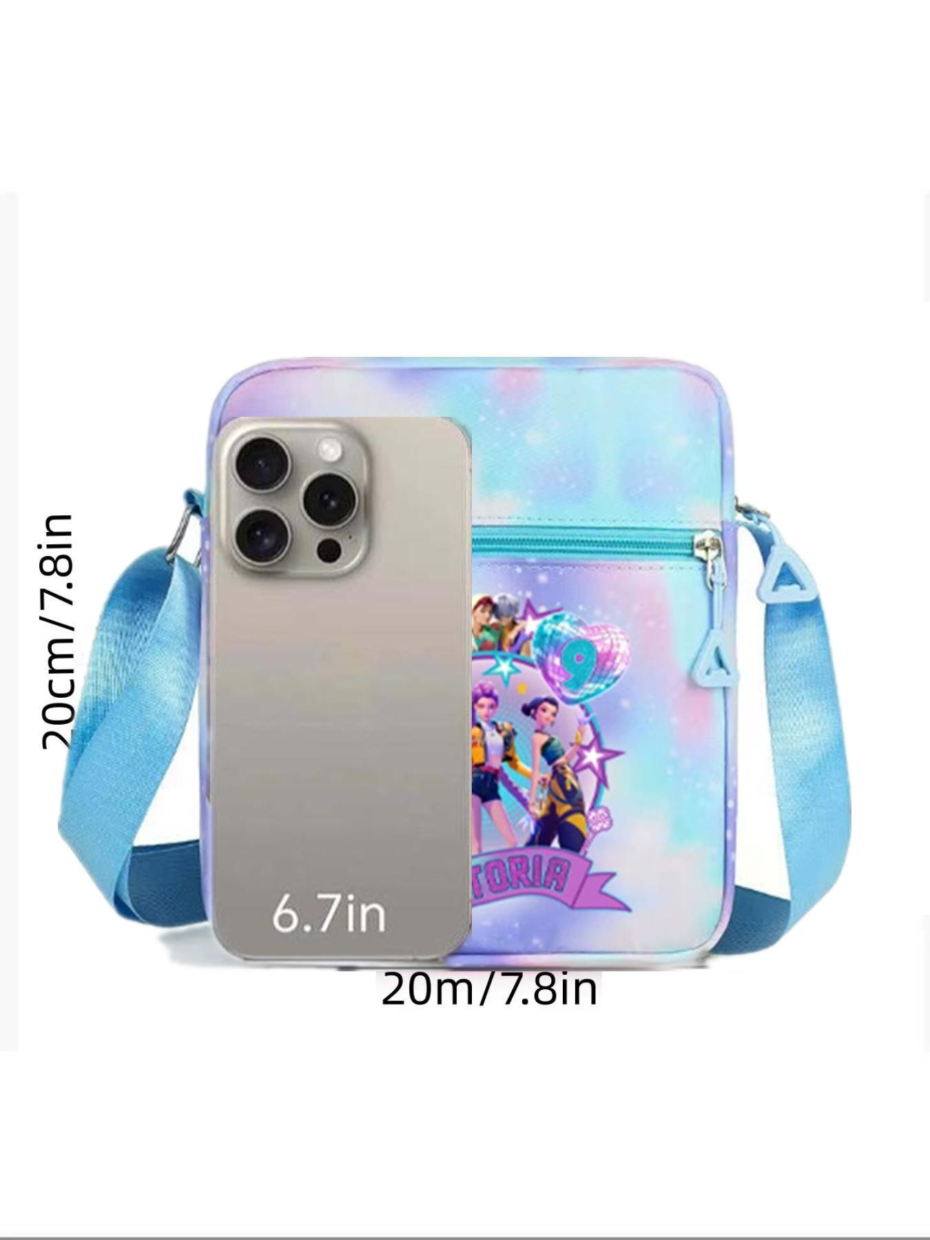 Cute Cartoon Print Crossbody Bag for Boys & Girls, Colorful Small Square Shoulder Bag, Casual Fashion Accessory for All Seasons
