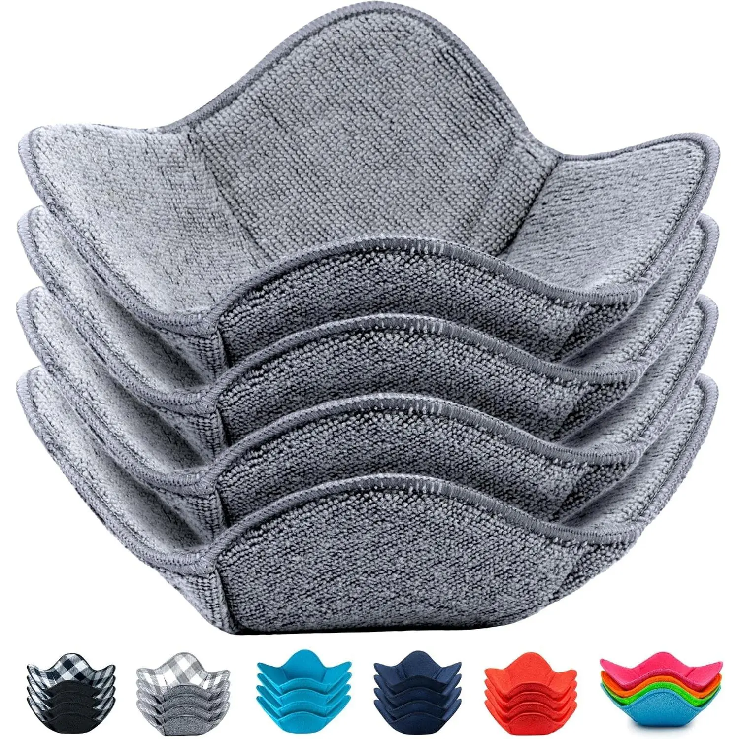 Microwave Bowl Cozy Holders for Hot Food Set of 4 Hot Pads for Bouillon Cups Multipurpose Heat Proof Plate Holder