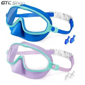 2-Pack Anti-Fog UV Protection Swimming Goggles With Nose Cover, Leakproof Diving Mask Equipped With Free Earplugs, Adjustable Strap Swim Glasses, Practical Water Gear For Pool Relaxation, Beach Trips And Snorkeling Activities