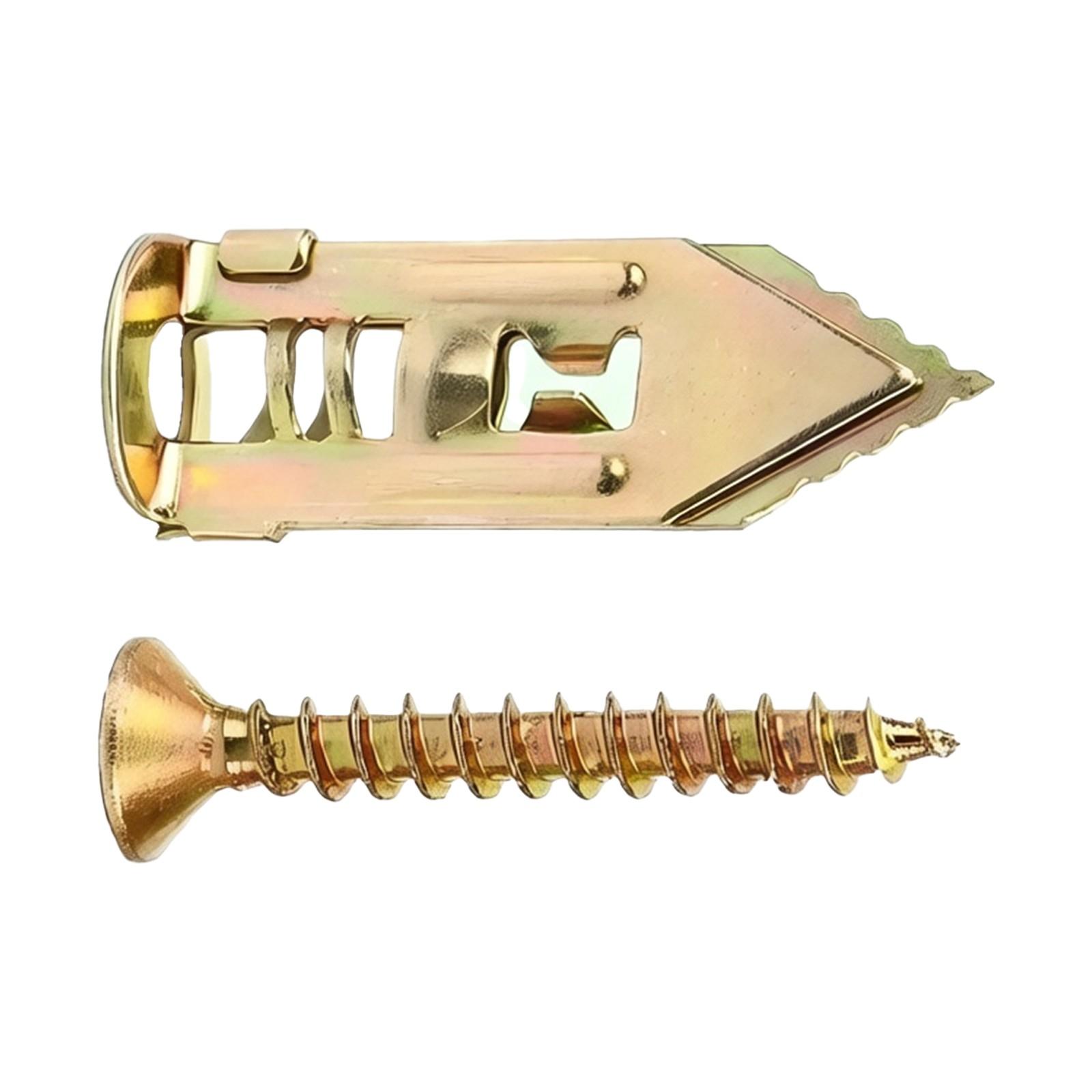 Heavy Duty 65Mn Steel Metal Expansion Anchor Kit No Drill Drywall Anchors, Deep Thread for Gypsum Board Thin Brick Fiber Cement, Keep Wall Clean & Repair-Free, Screws Removable Anchor Retained No Large Holes