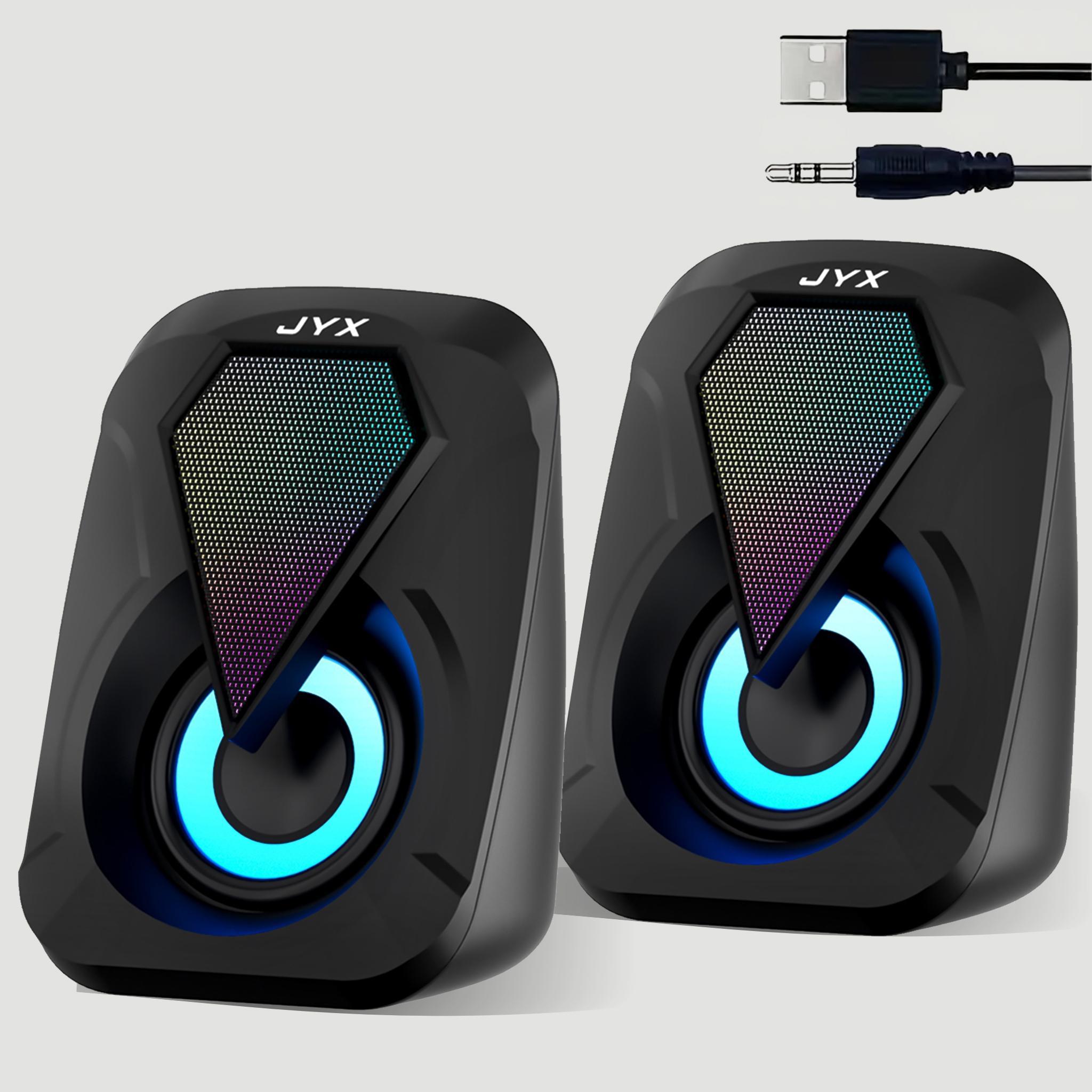 USB Computer Speaker System with Bass Boost Mode, USB Audio Output, Compatible with Smartphones, Tablets, Laptops, Game Consoles