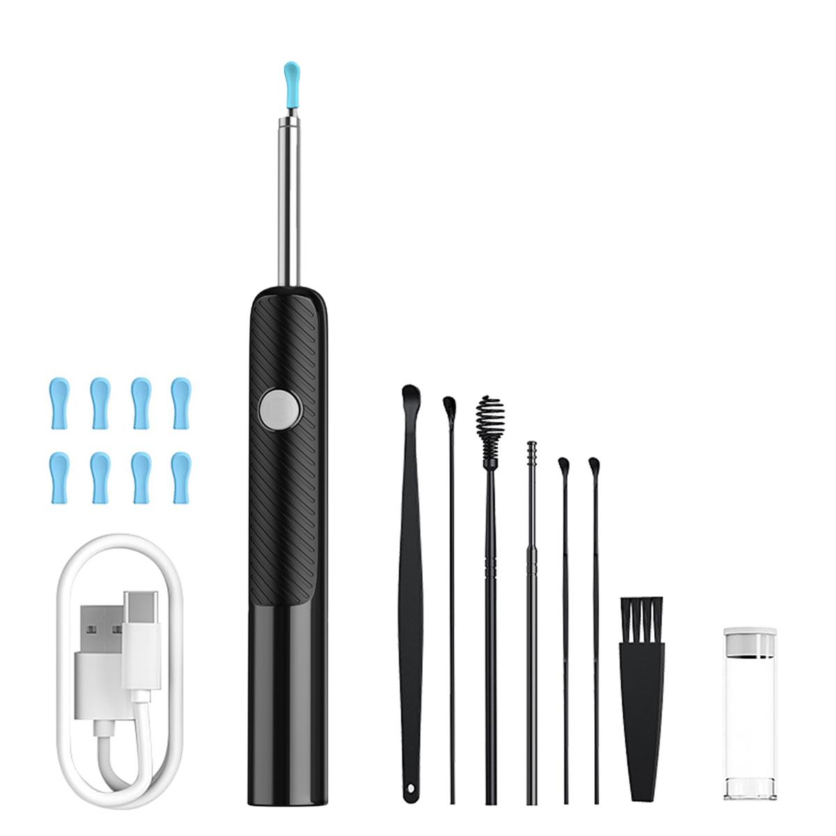 Ear Wax Removal, Ear Cleaner With Camera And Light, Ear Wax Removal Kit With 7 Pcs Ear Set, Ear Cleaning Tool With 8 Ear Spoon, Ear Camera Compatible With Phone & Android Phones, Ear Wax Remover