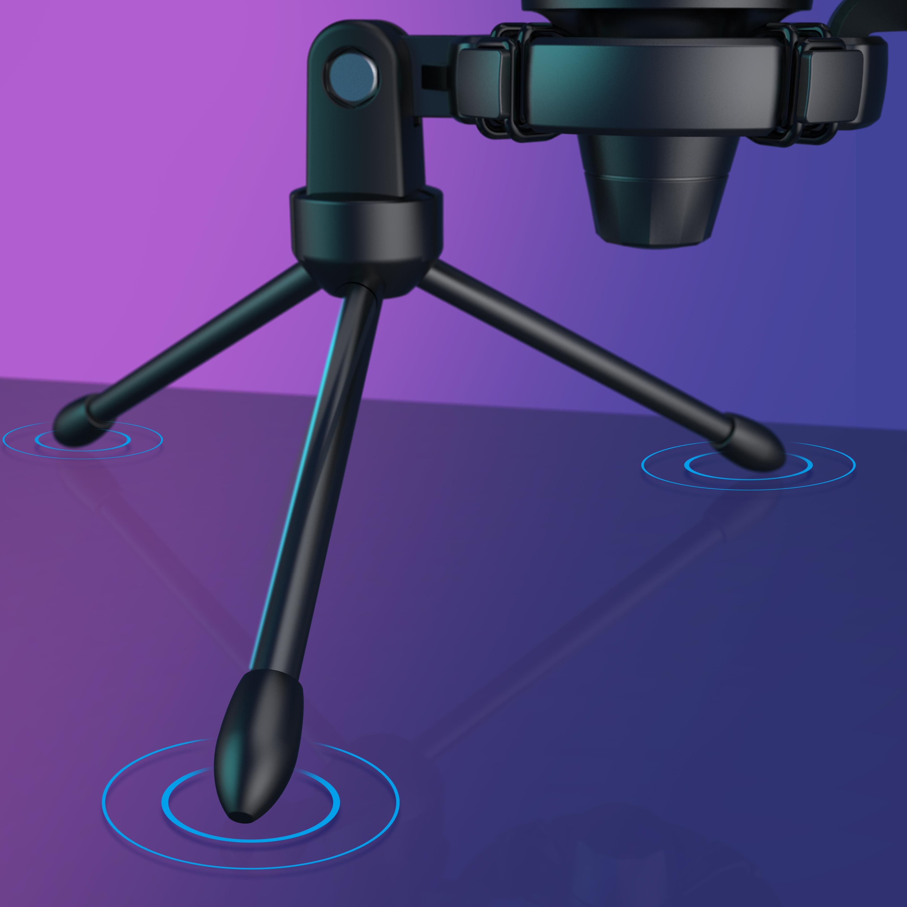 FIFINE A6V USB Gaming Microphone for PC PS5, Condenser Mic with Quick Mute, Gain Control, RGB Indicator, Tripod Stand, Pop Filter, Shock Mount, for Streaming Discord Twitch Podcasts Videos