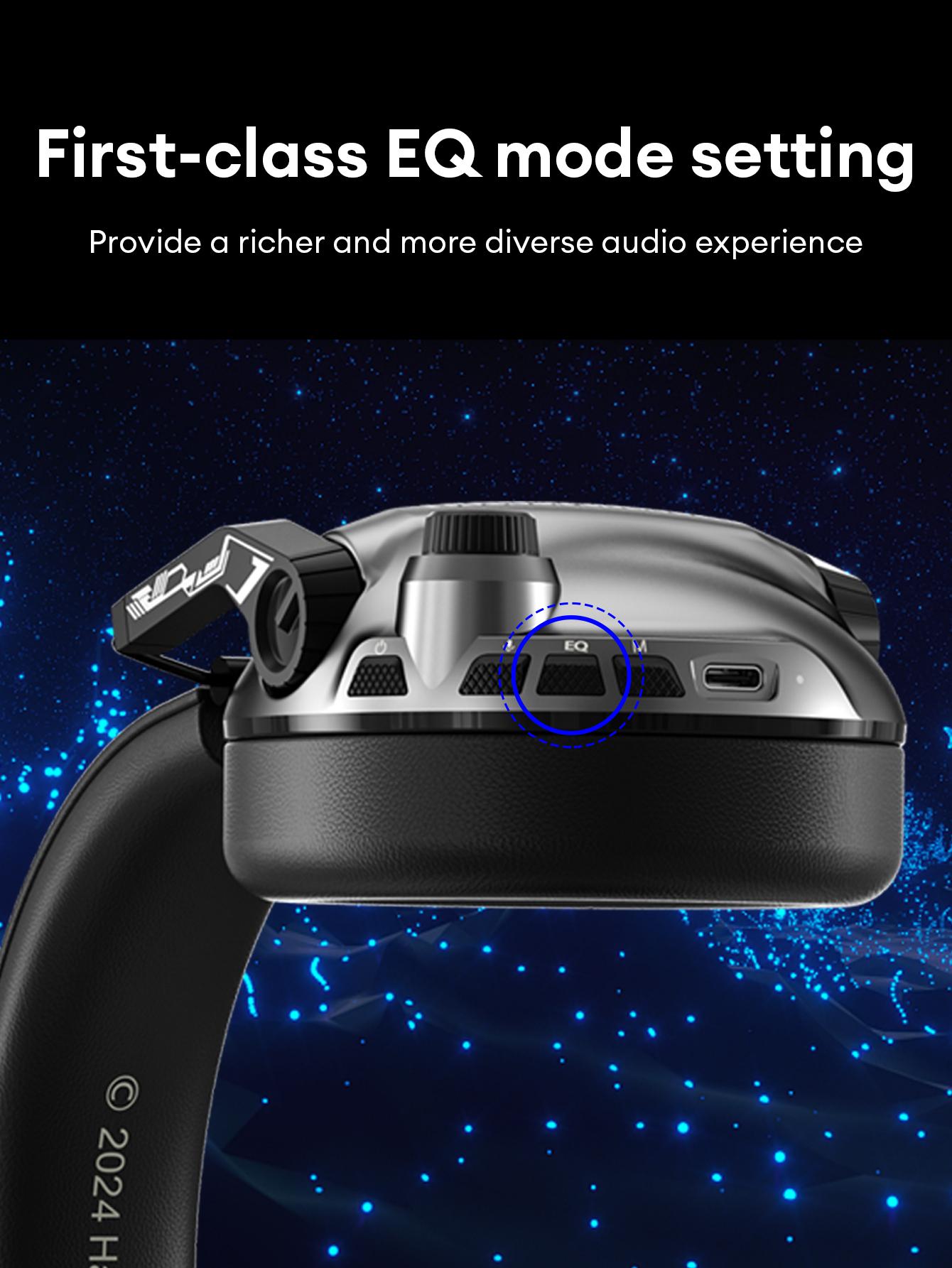 TRANSFORMERS G03 Wireless Gaming Headset with 2025 Bluetooth 6.0, Protein Leather Ear Caps for Excellent Sound Insulation, Multi-Function Button for Easy Control, Retractable High-Sensitivity Microphone, High-Performance Gaming Headphones