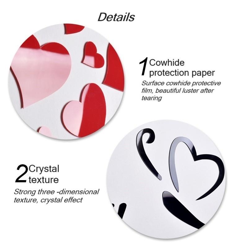 Feather Acrylic Mirror Wall Stickers, 3D Self-Adhesive DIY Feather Mirror Wall Decals, Modern Minimalist Nordic Style Shatterproof Wall Art Decor with Love Quote for Living Room Bedroom Entryway, Make Room Look Bigger, Easy Install