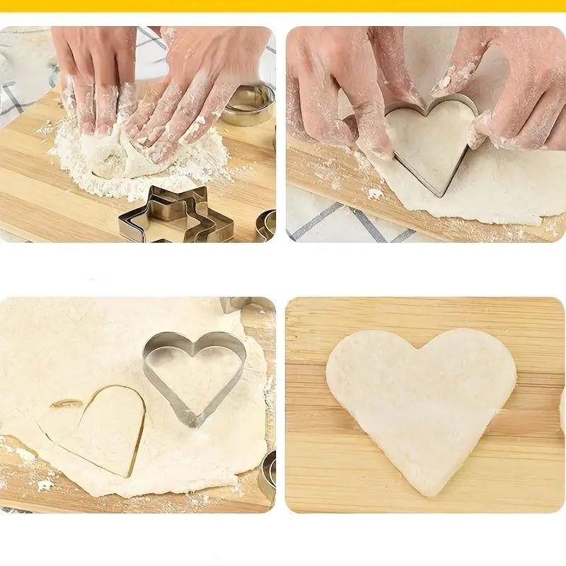 Heart Cake Molds Set (4 Inch + 6 Inch + 8 Inch), Stainless Steel, Suitable for Layer Cakes, Pancakes, Desserts, Birthday, Wedding, Holiday Baking