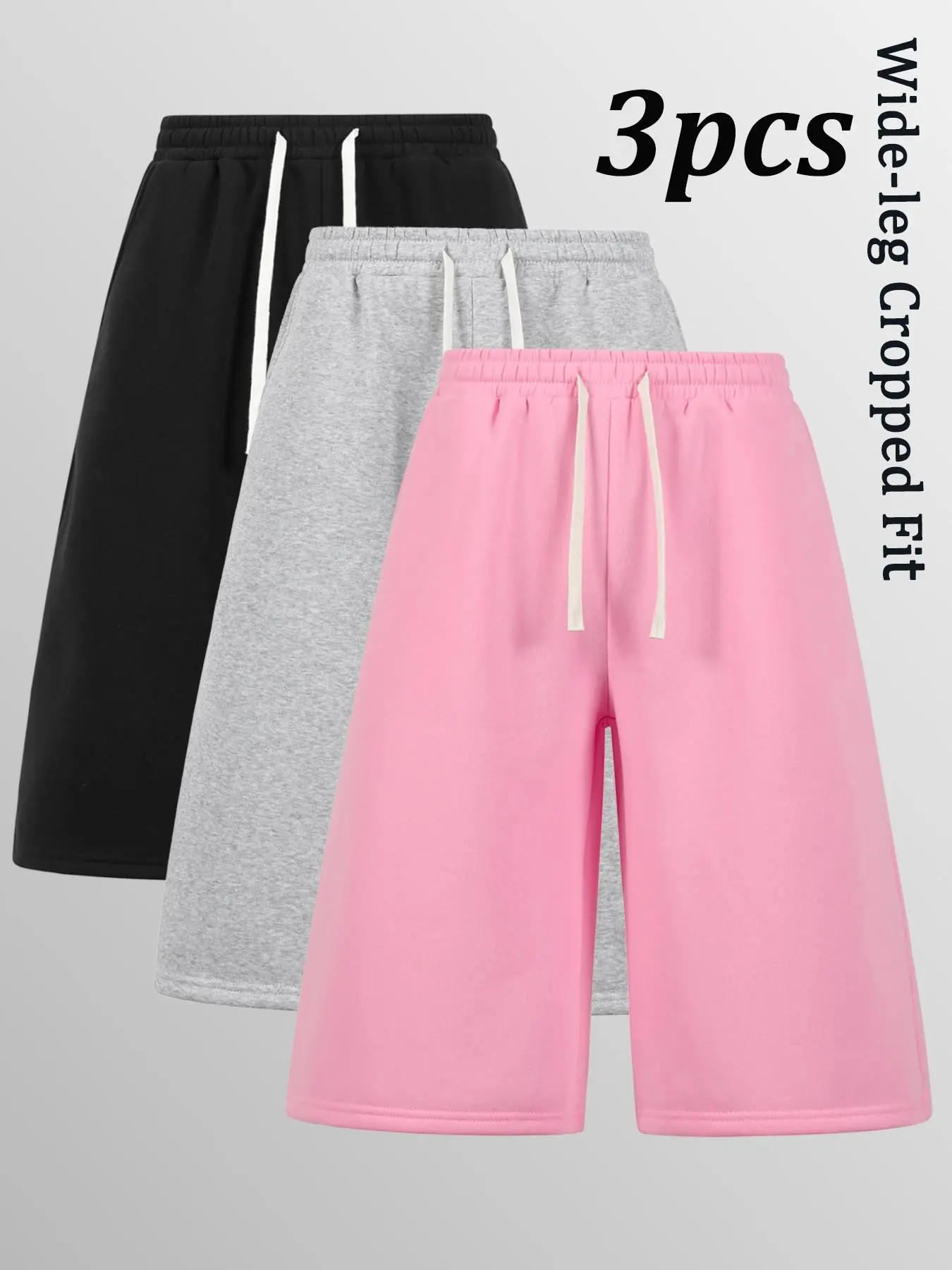 Men's Loose Fit Cropped Capri Pants with Pockets, Casual Drawstring Waist Bottoms for Daily Wear, Street Style, Comfortable Fabric, Trendy Fashion Clothes
