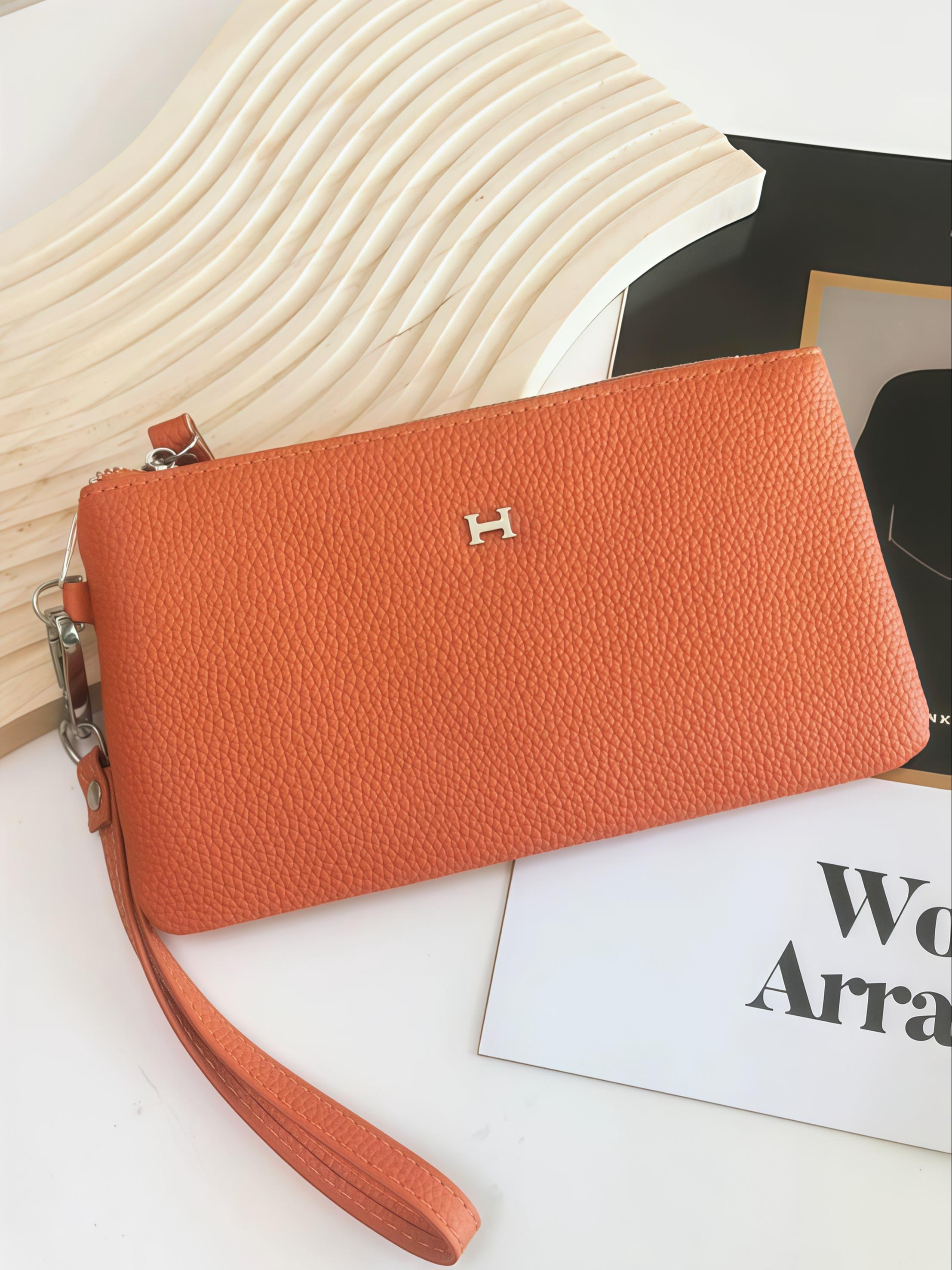 Women's Leather Handbag, Small Luxury Clutch Bag, Elegant Phone Holder Purse, New High-End Storage Design, Stylish Grip Handle