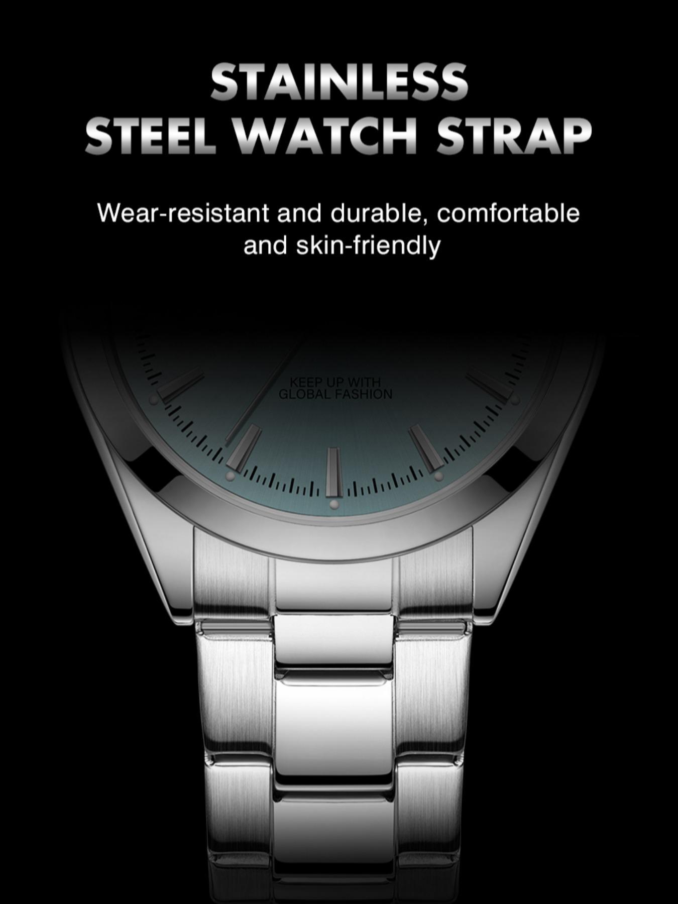 Paazomu 2026 Men's Watch, Original Quartz, Waterproof, Luminous, Stainless Steel, Automatic Date, with Box, Fashionable Design