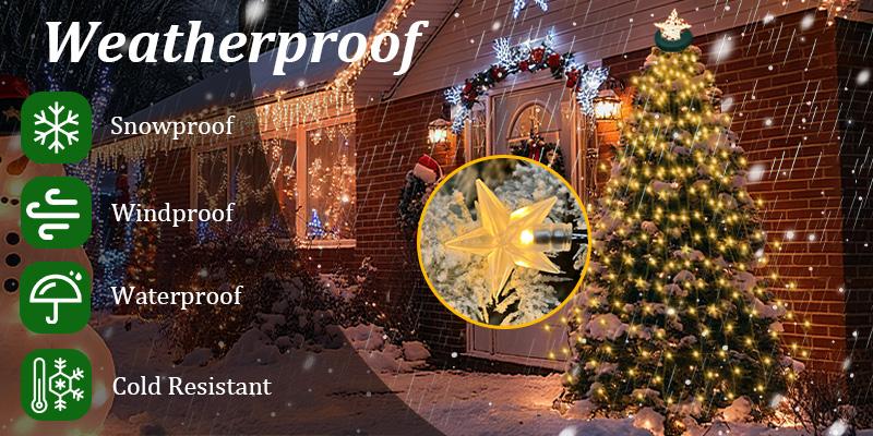 8 Modes Easy Christmas Tree Lights with Ring,6.6FT x 16 Fairy 448 LEDs String Lights,Timer Dimmable Remote  Lights for 6-8 Ft Xmas Tree Decor (Warm White)