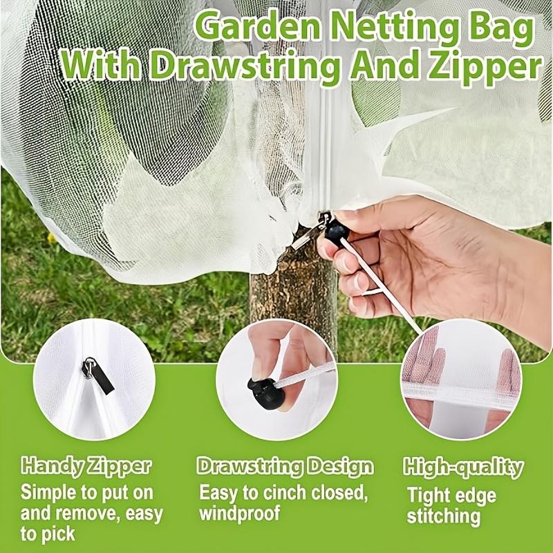 Enhanced Accessible Plant Cage Net, Protects Seedlings From Birds and Insects, UV Resistant, Ideal for Trees and Flowers, Easy-To-Use Garden Protection Net