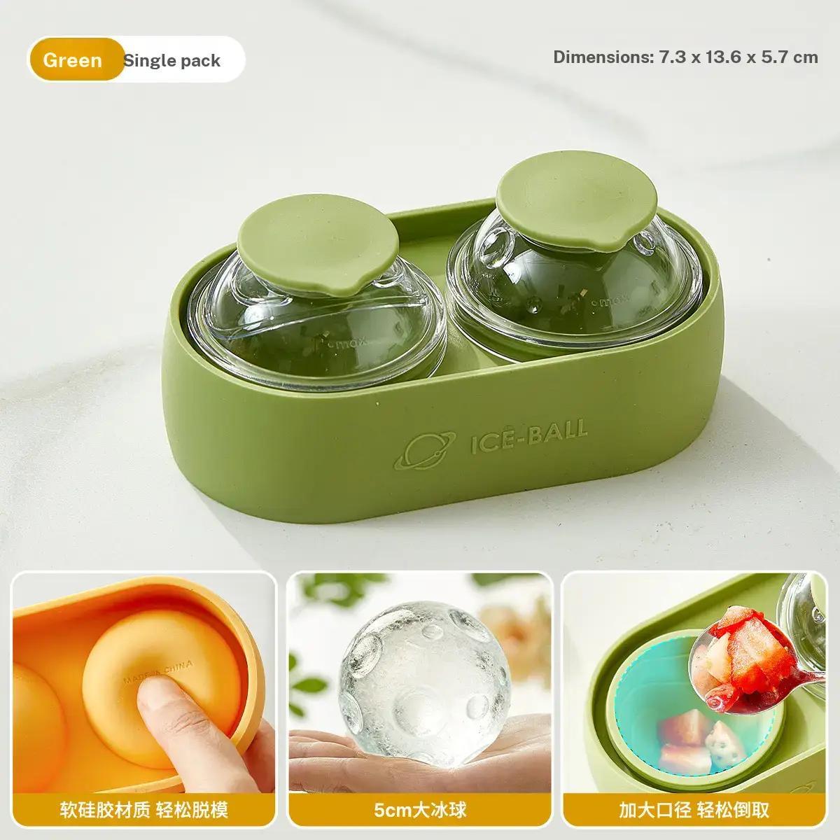 Whiskey Ice Ball Mold, Round Shape Freezer Tray, Silicone Ice Cube Maker, Refrigerator Ice Storage Box, Essential Kitchen Tool