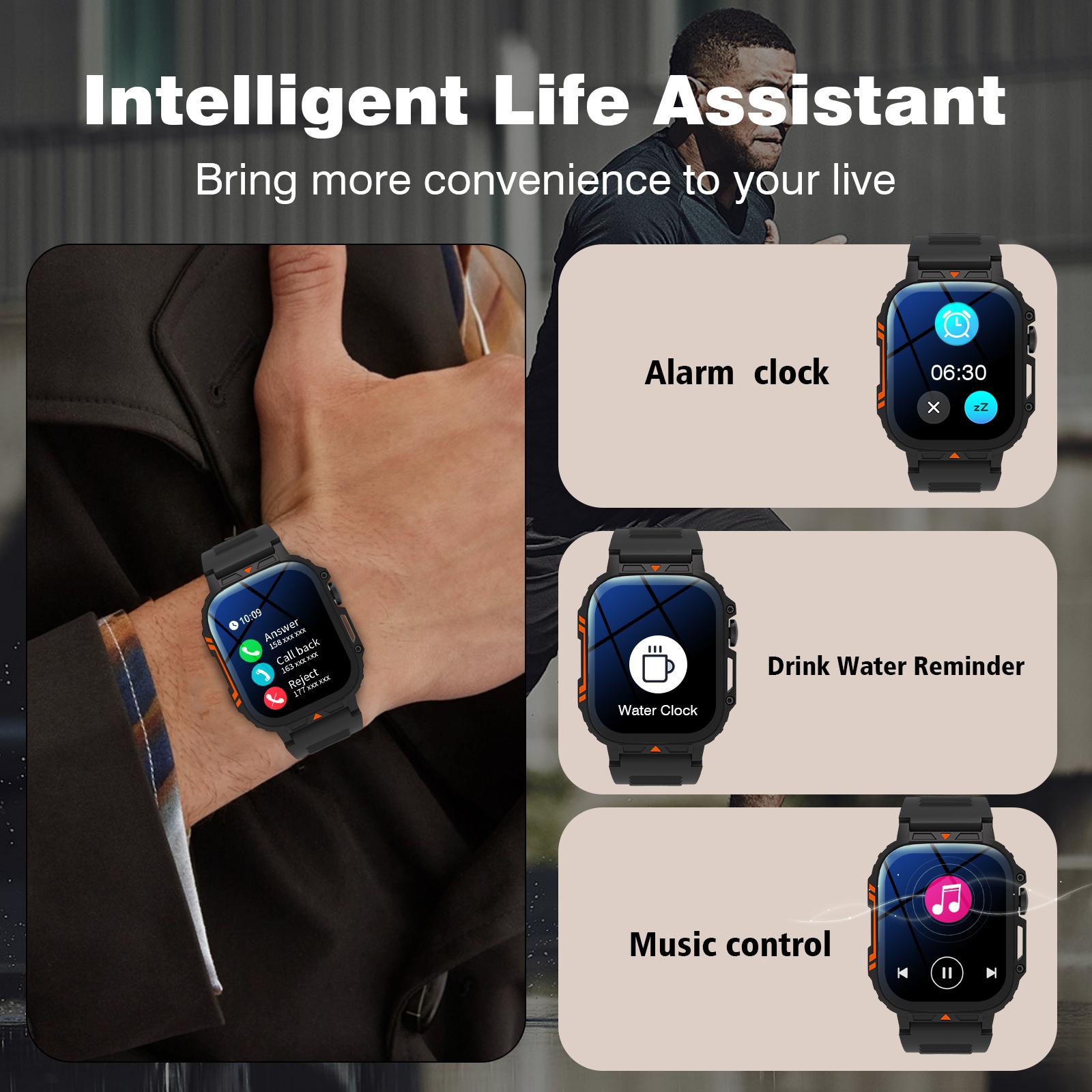 Smart Watch, Wireless calling /dial, Multi-Sport Modes, Call & Message Alerts, Custom Wallpaper, Compatible with iOS/android