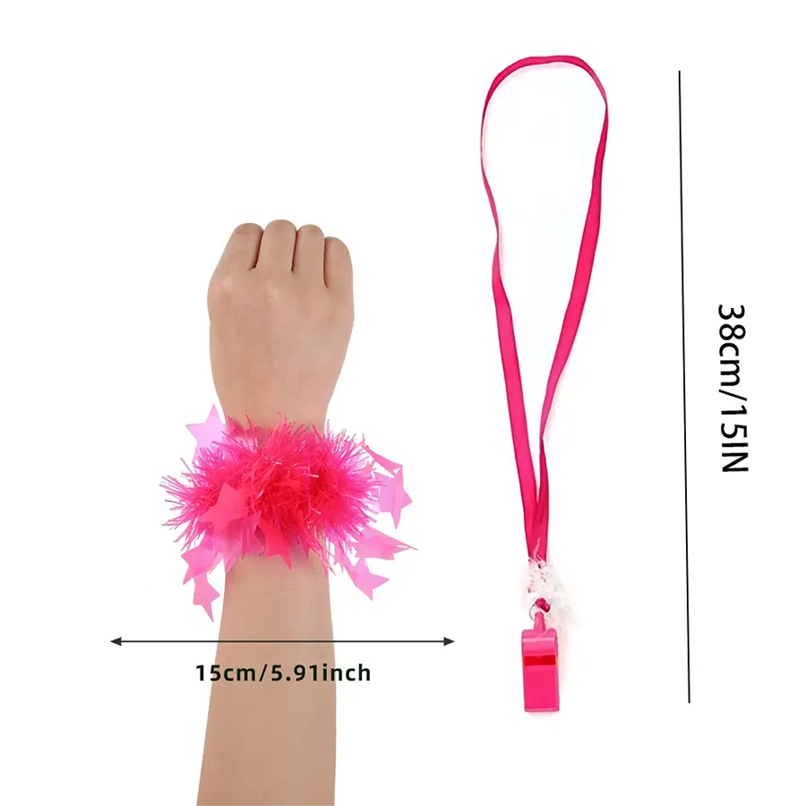 Fluorescent Bracelet Necklace Party Whistle Set, Perfect for Bachelorette/hen Party, Beach Nightclub Party Props