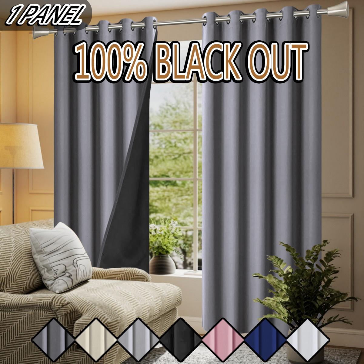 1 piece, 100% blackout and sun protection curtain, modern romantic minimalist solid color polyester material film lining, making the interior darker, top perforated hanging method, suitable for bedrooms, dining rooms, living rooms, kitchens