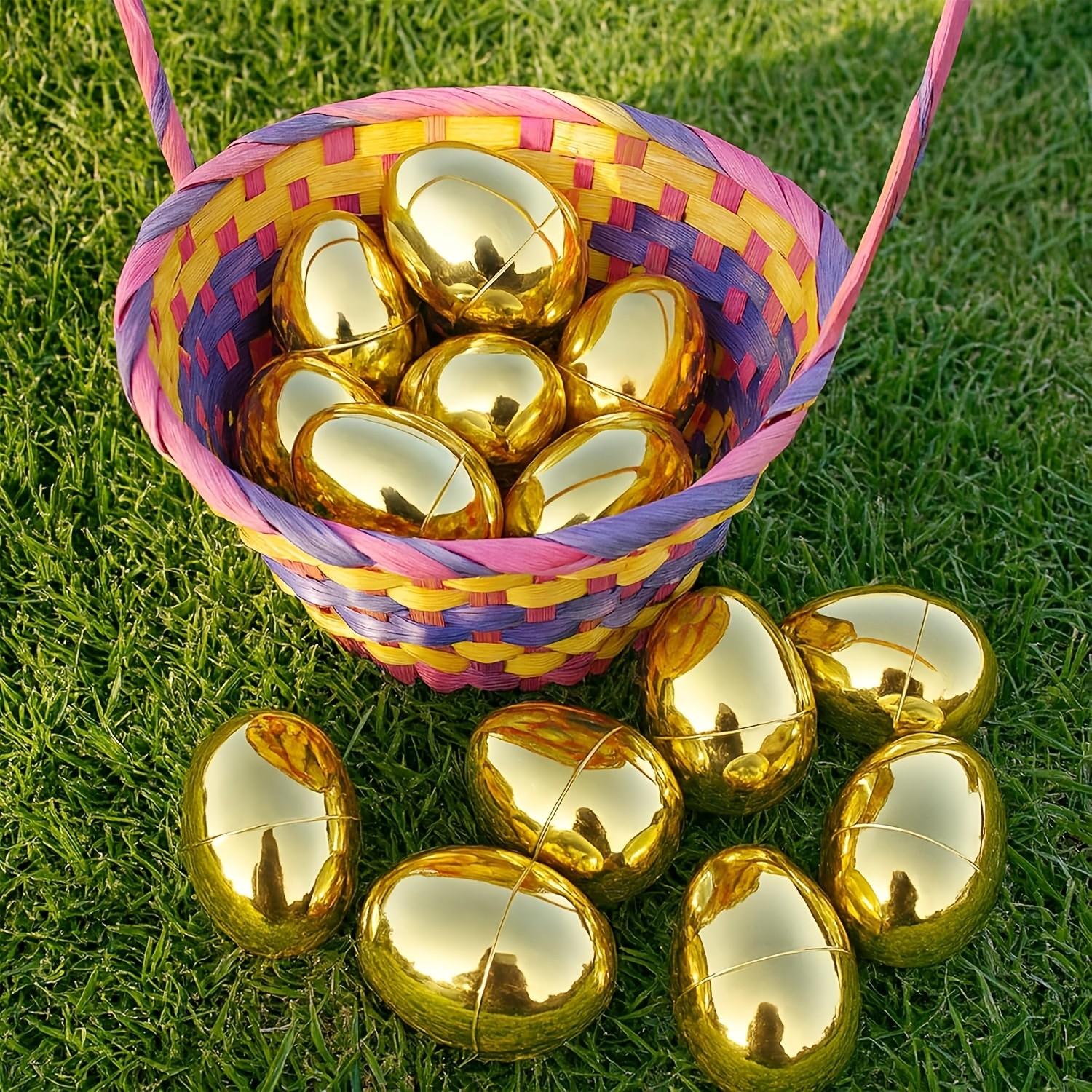 6-Pack Easter Eggs, Fillable Plastic Eggs for Easter Egg Hunt, Basket Liner, Party Gifts, Holiday Decorations