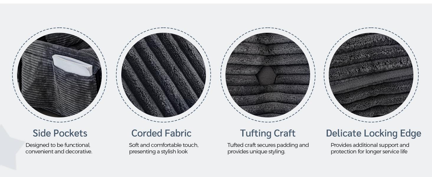 MAXYOYO Adjustable Floor Sofa Couch with 2 Pillows, Multi-Functional Bean Bag Bed, 5-Position Foldable Lazy Sofa Sleeper Bed with Armrest, Versatile Floor Seating for Reading