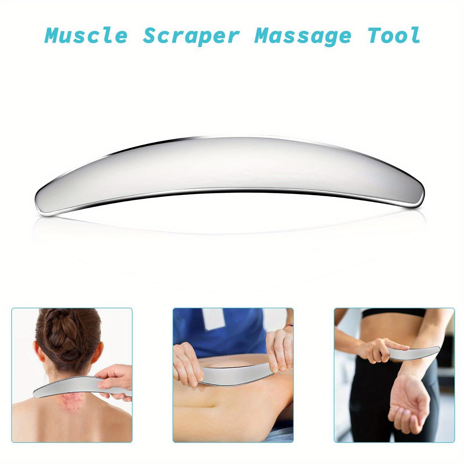 2 Counts Set 304 Stainless Steel Gua Sha Muscle Scraper Tool,Scar Tissue Tool, Muscle Scraping Tool,Guasha Massage Scraper, Fascia Scraper,Skin Scraping Tool,Soft Tissue Massage Tool with Storage Bag
