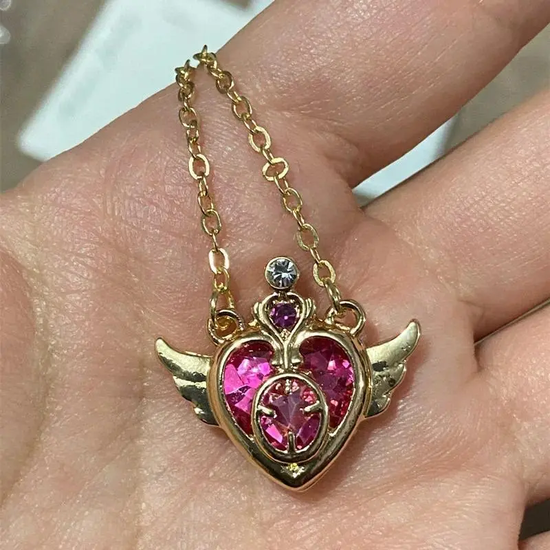 Women's Anime Sailor Moon Crystal Wing Heart Choker - Fashion Cosplay Props, Girl's Anime Cosplay Necklaces for Birthday Party Costume Jewelry